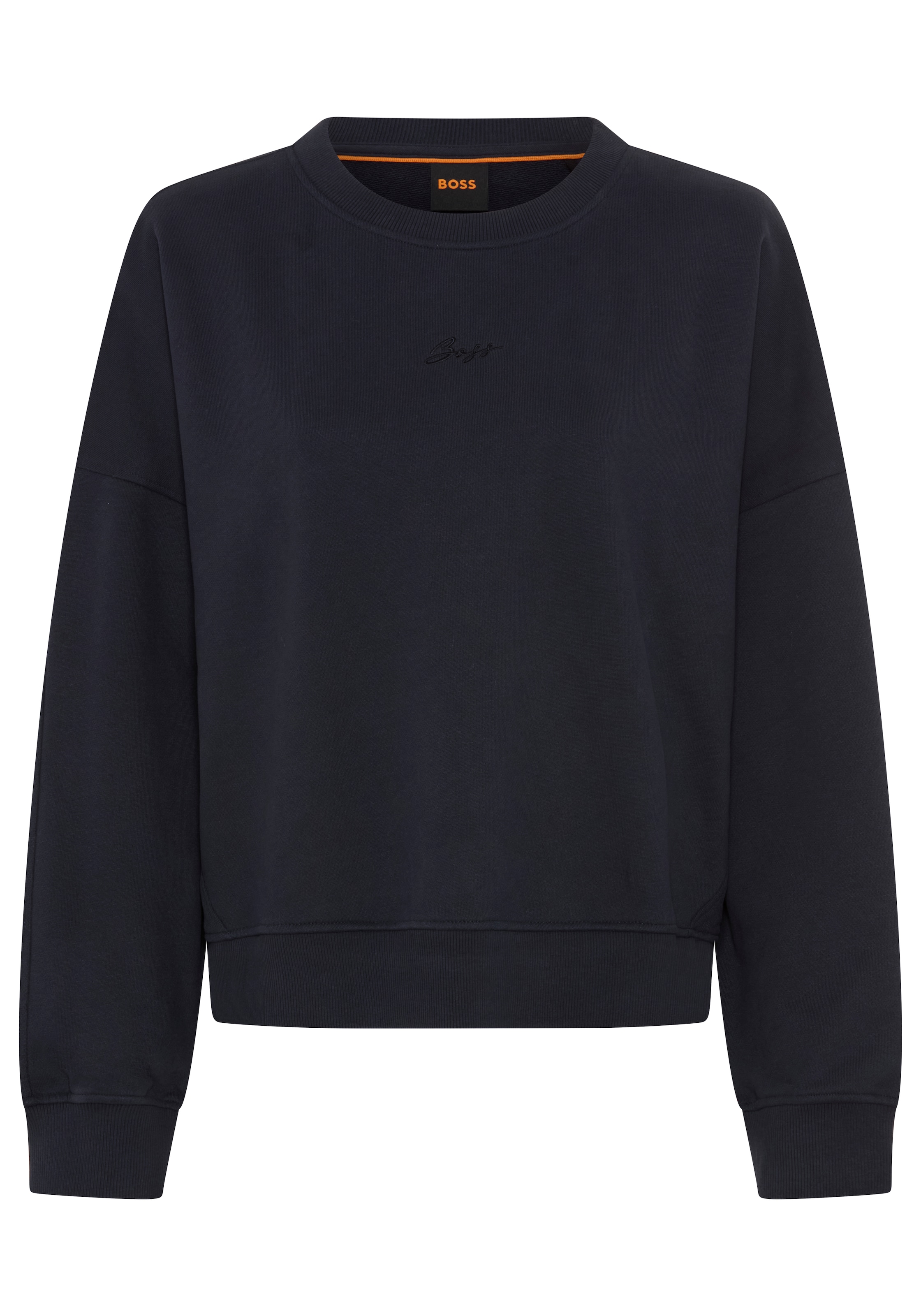 BOSS ORANGE Sweater "Ever Premium Damenmode", mit Logostickerei, aus Baumwolle