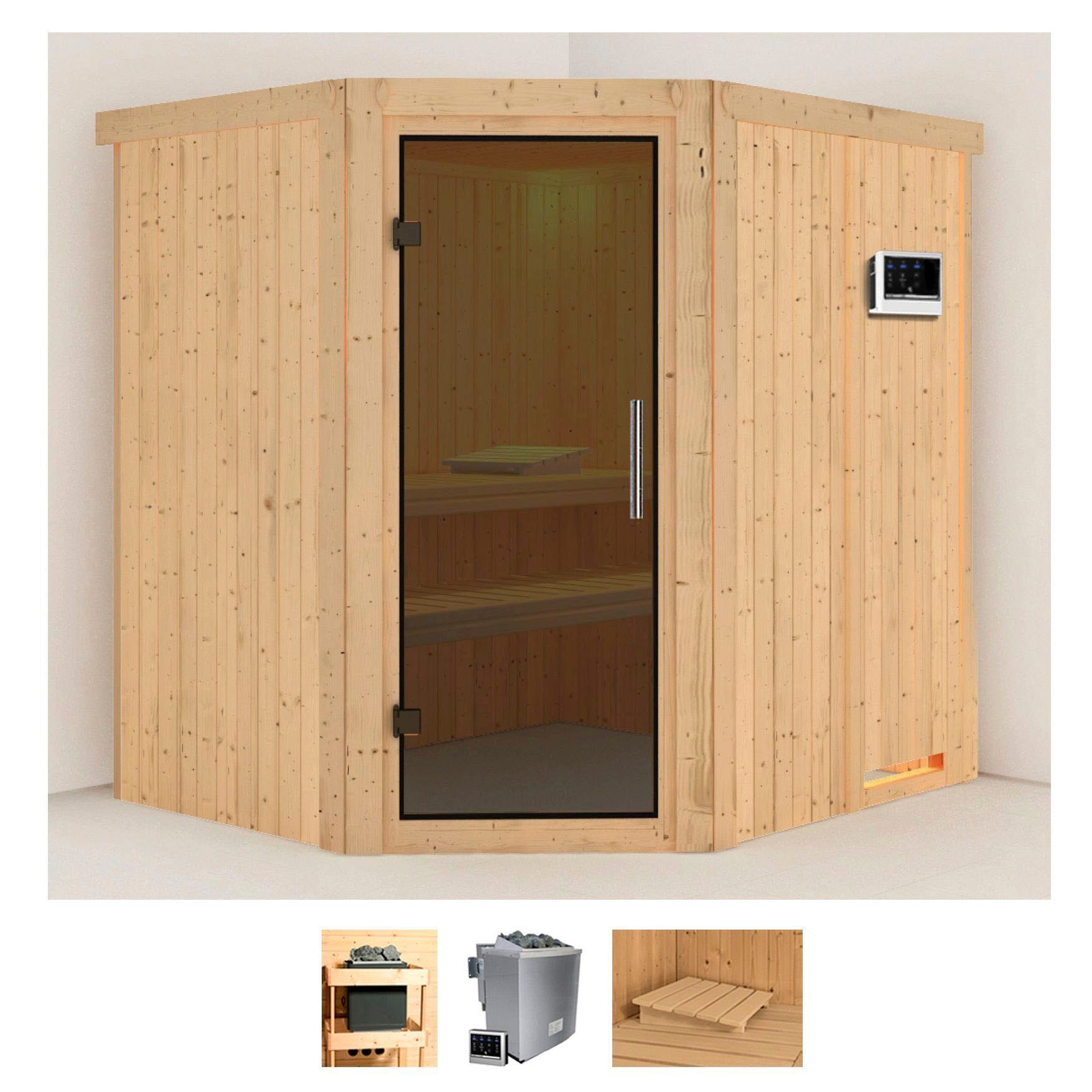 KARIBU Sauna "Siirin", Saunaofen, externe Steuerung, 9 kW, beige, Saunen, Ofen 9 KW externe Strg easy