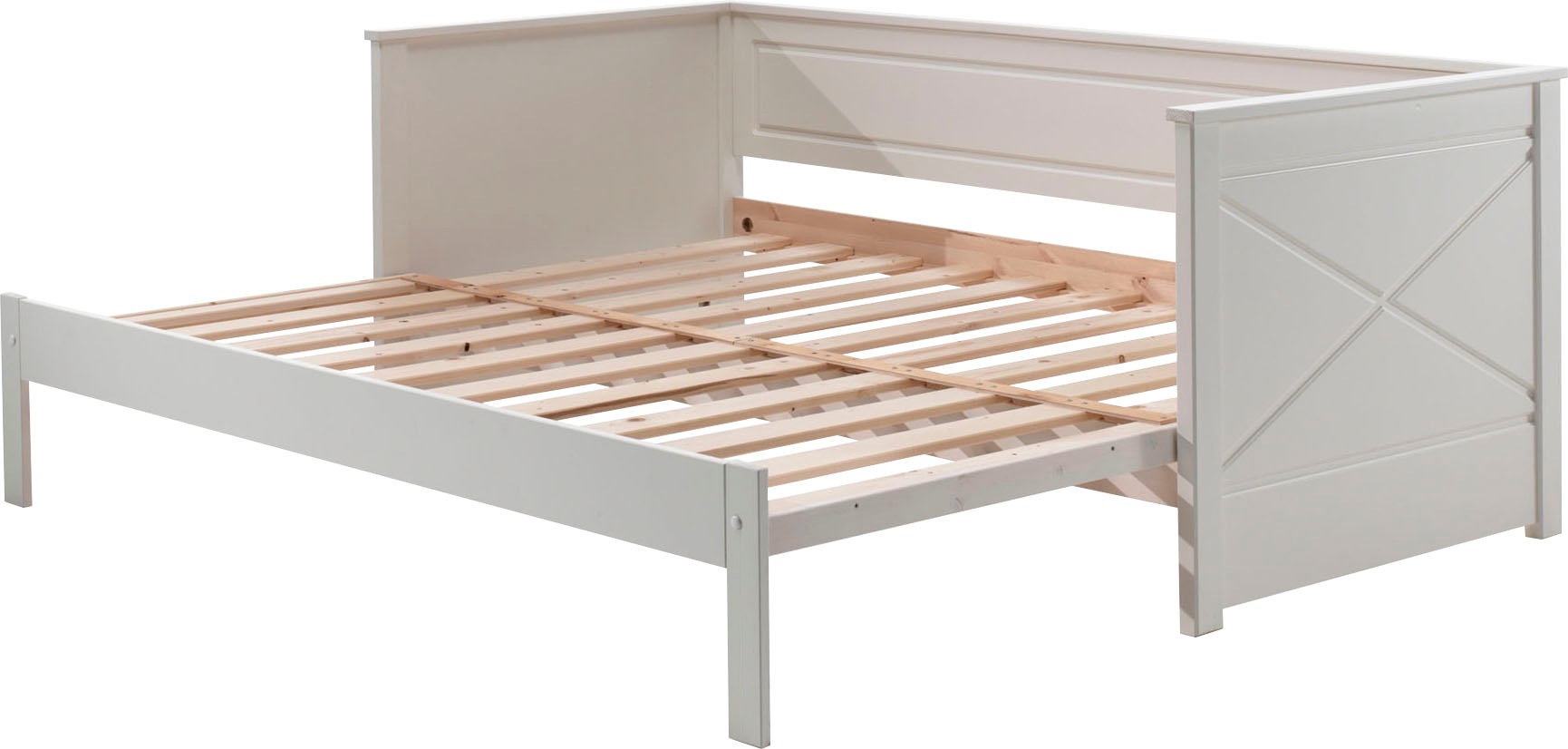 Vipack Bett »Vipack Pino«, Kojenbett LF 90x200 cm, ausziehen auf 180x200 cm, Ausf. Weiß lackiert