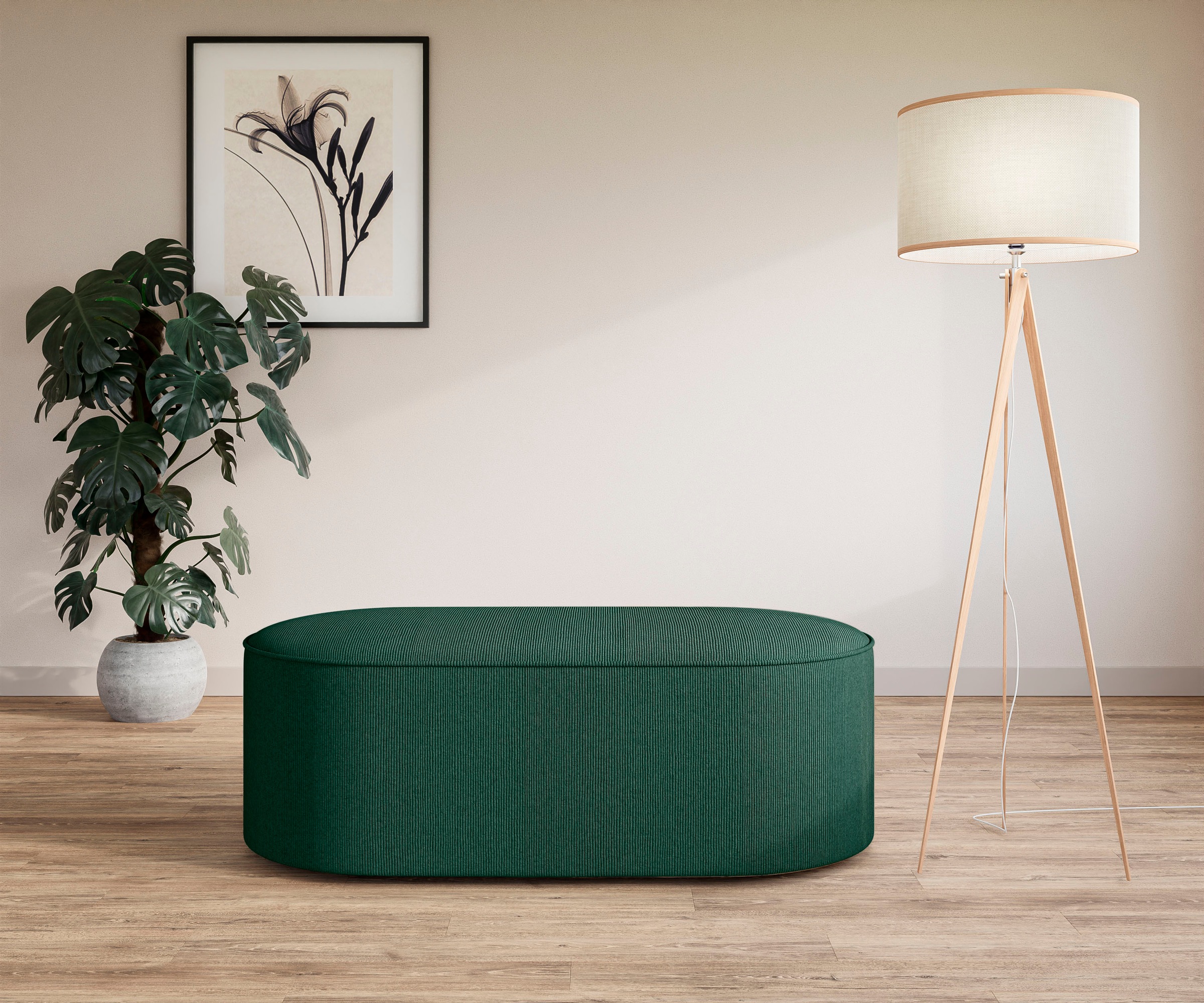 OTTO home Polsterhocker "EIVIND Sitzhocker, Maße: B/T/H: 142/70/48 cm" auch günstig online kaufen