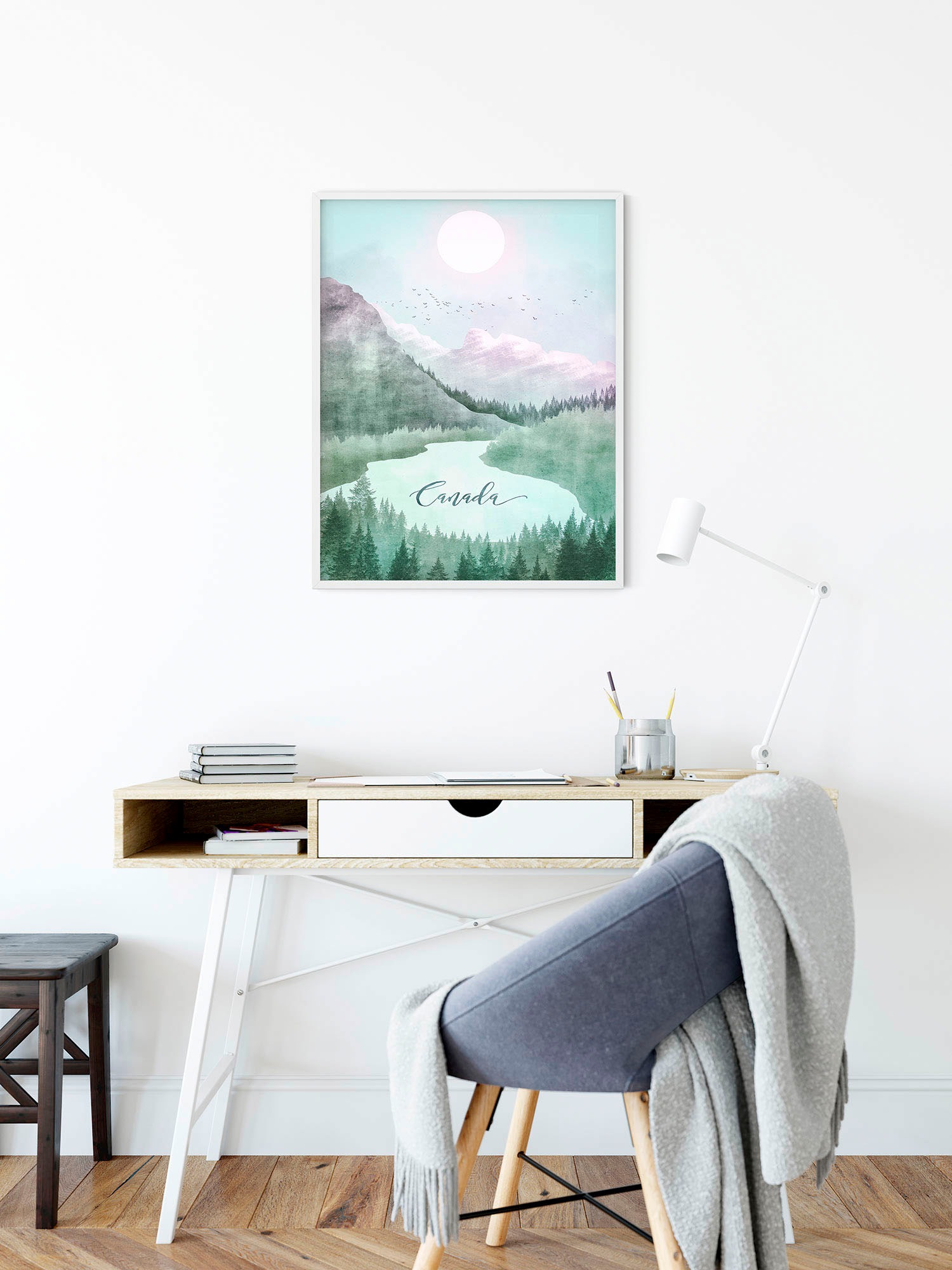 Komar Wandbild »Vintage Travel Canada«, (1 St.), Deutsches Premium-Poster Fotopapier mit seidenmatter Oberfläche und hoher Lichtbeständigkeit. Für fotorealistische Drucke mit gestochen scharfen Details und hervorragender Farbbrillanz.