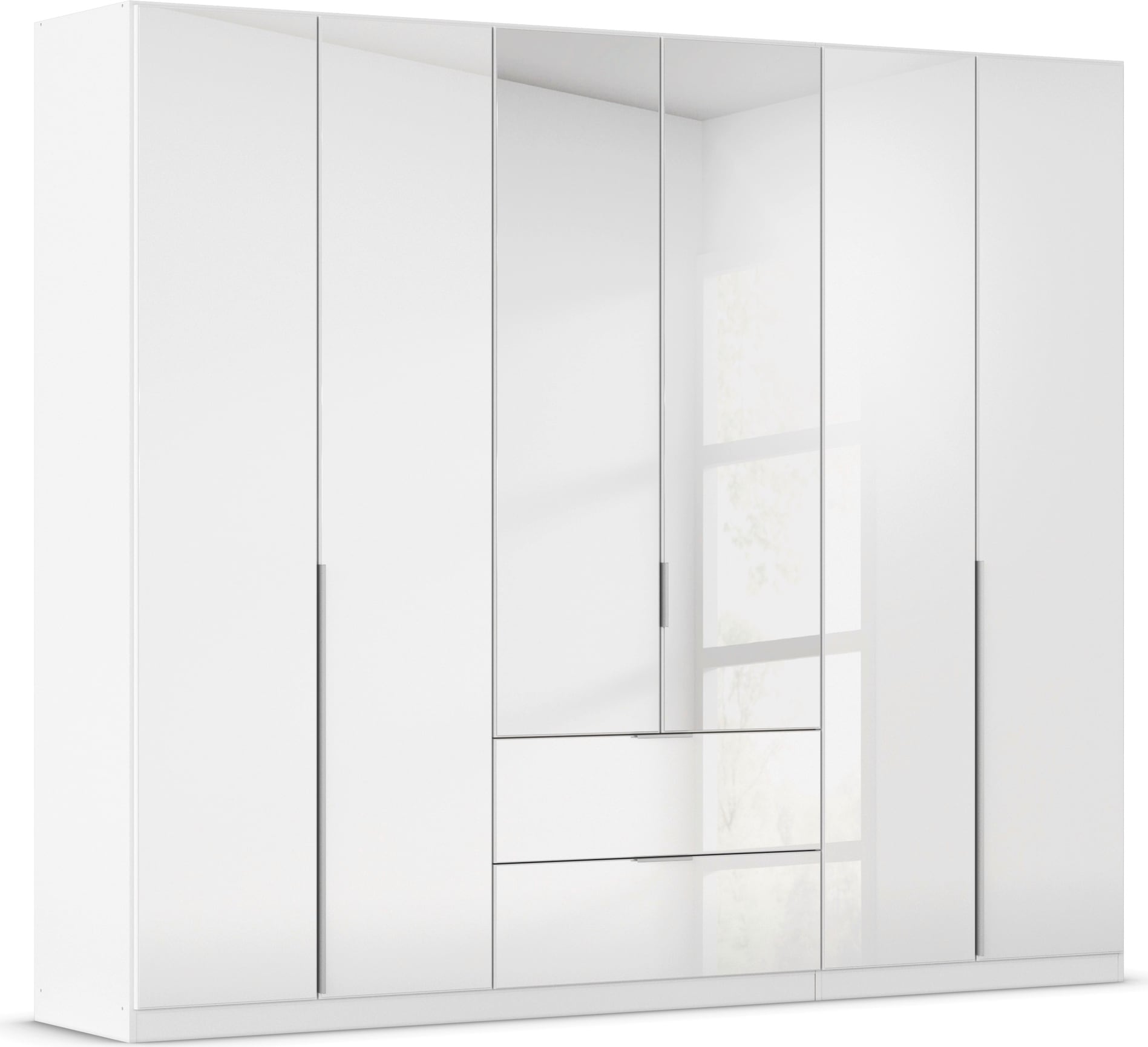 OTTO home Drehtürenschrank "Kleiderschrank Kleiderschränke Schrank Garderobe AGORDO mit Glasfront" in zwei Griff-Farben, Breiten 91-360 cm, mit Außenschubkästen, in 7 Breiten und 2 Höhen MADE IN GERMANY