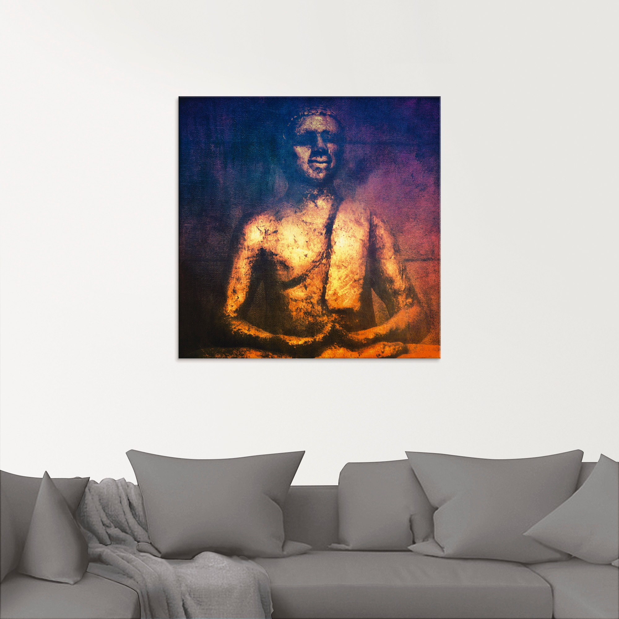 Artland Glasbild »Der Goldene Buddha II«, Religion, (1 St.), in verschiedenen Größen