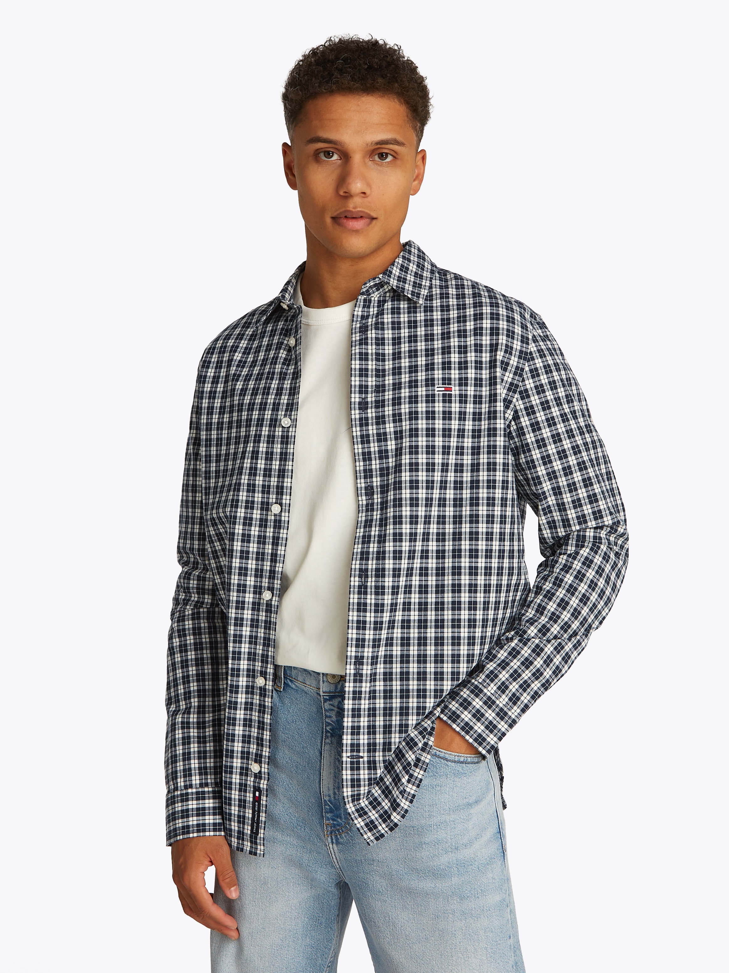 Tommy Jeans Langarmhemd »TJM REG POPLIN CHECK LS SHIRT«