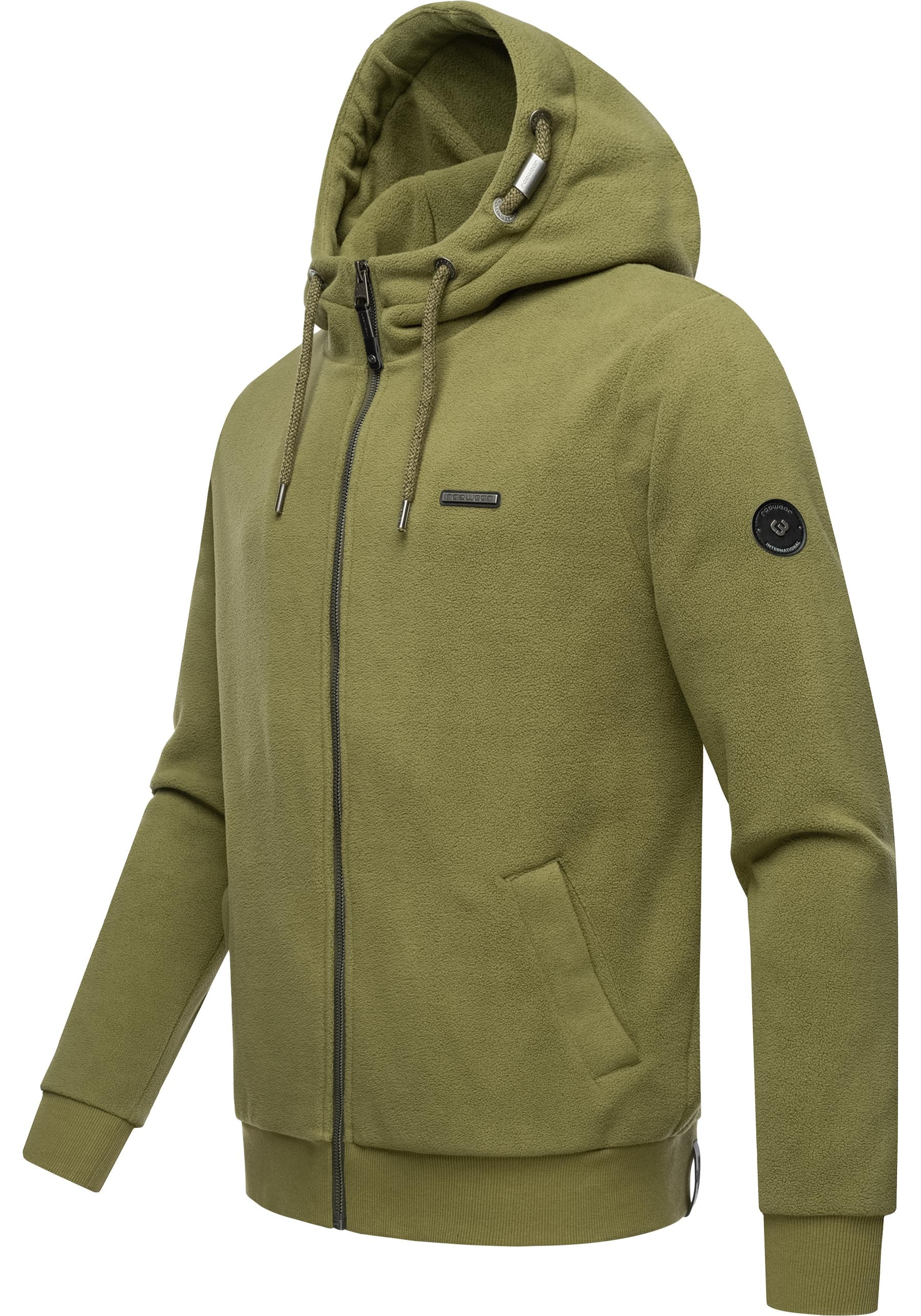 Ragwear Kapuzensweatjacke »Natte Zip Fleece«, Herren leichte basic Fleecejacke mit Kapuze