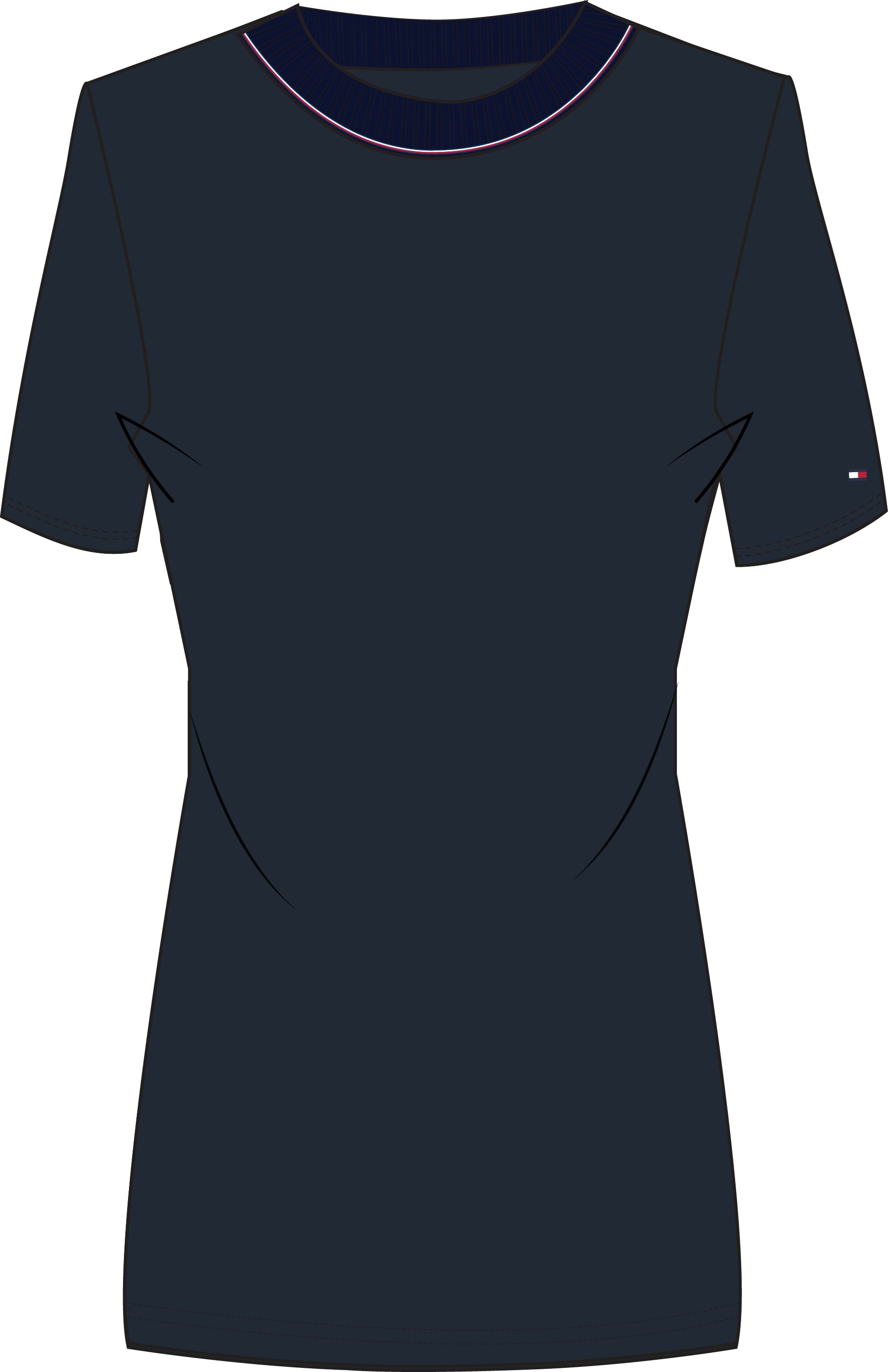Tommy Hilfiger T-Shirt »RWB SLIM TEE SS C-NK«, mit Kontrast-Details, Struktur