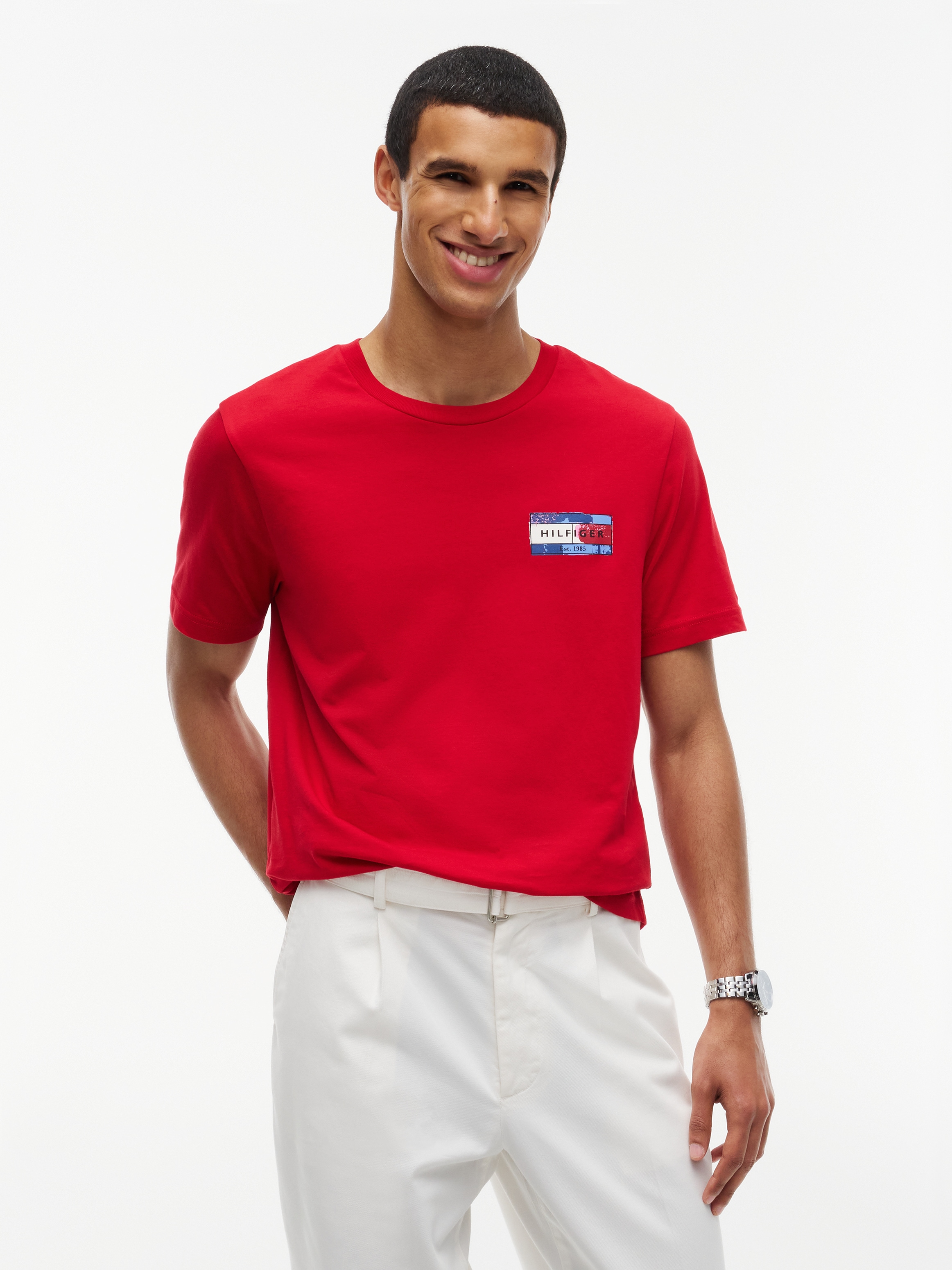 Tommy Hilfiger T-Shirt "BRAND LOVE BACK FLAG GRAPHIC" mit markantem Rückenprint, normale Passform