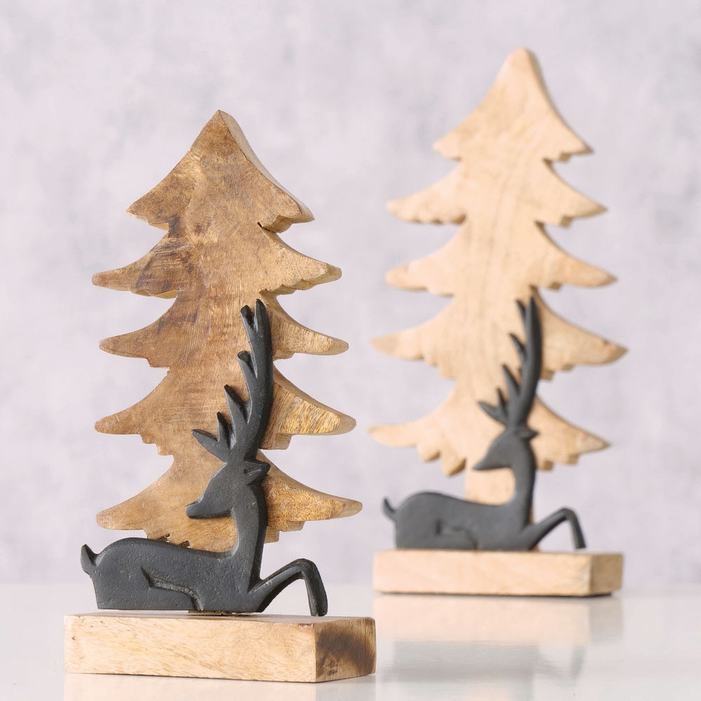 | Mangoholz Weihnachtsfigur BAUR St.), BOLTZE »Weihnachtsdeko«, bestellen (Set, aus 2