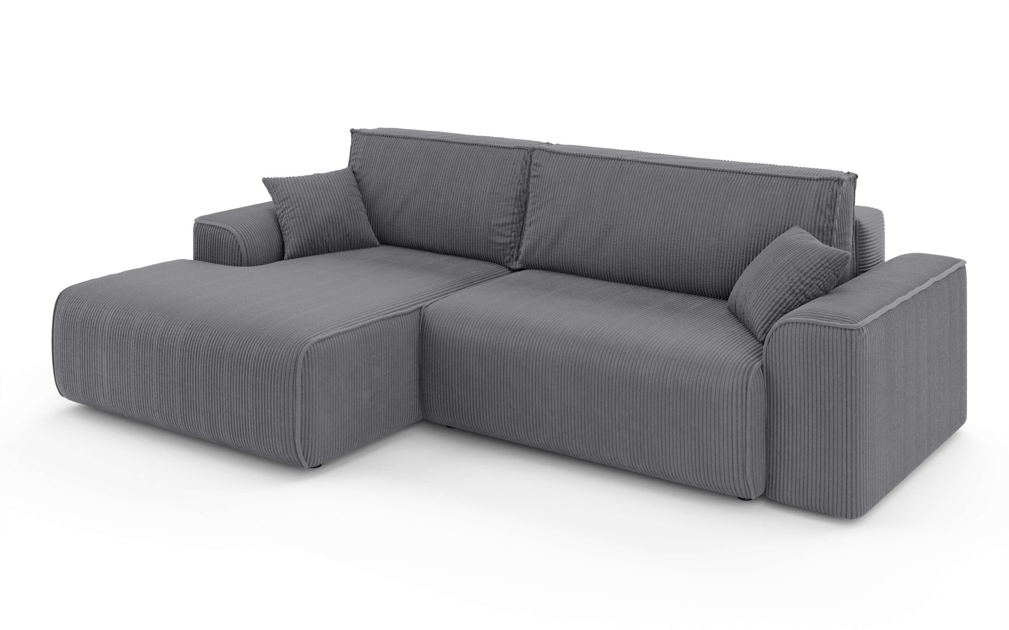 Home affaire Ecksofa »Santenay mit Bettfunktion und Bettkasten, Maße: B/T/H 266/164/90 cm«, L-Form mit Wellenfederung, Schlaffläche: 140x213 cm, auch in Cord
