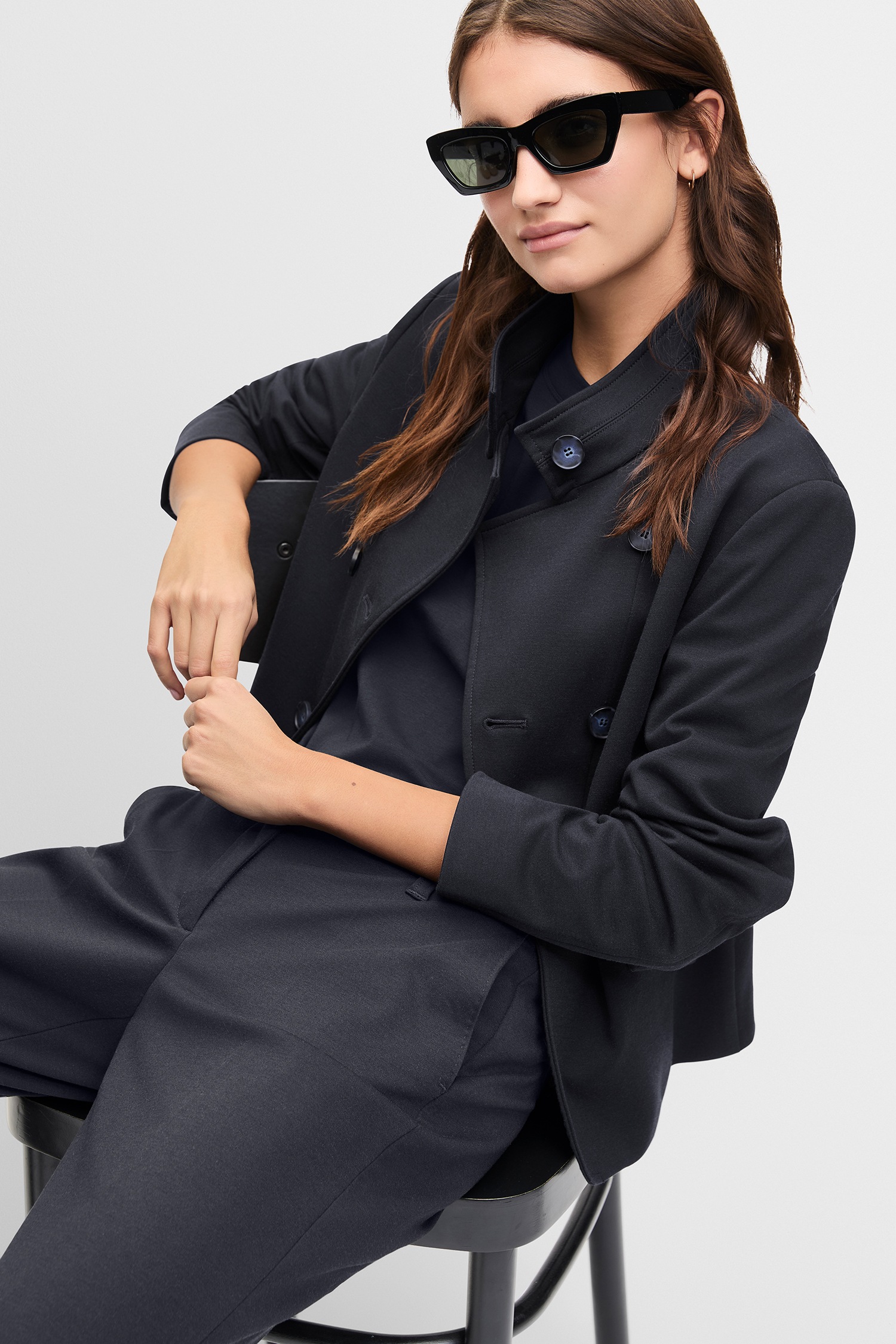 Cinque Kurzblazer "CILOKO" Stehkragen, taillierter Schnitt, elastischer Mat günstig online kaufen