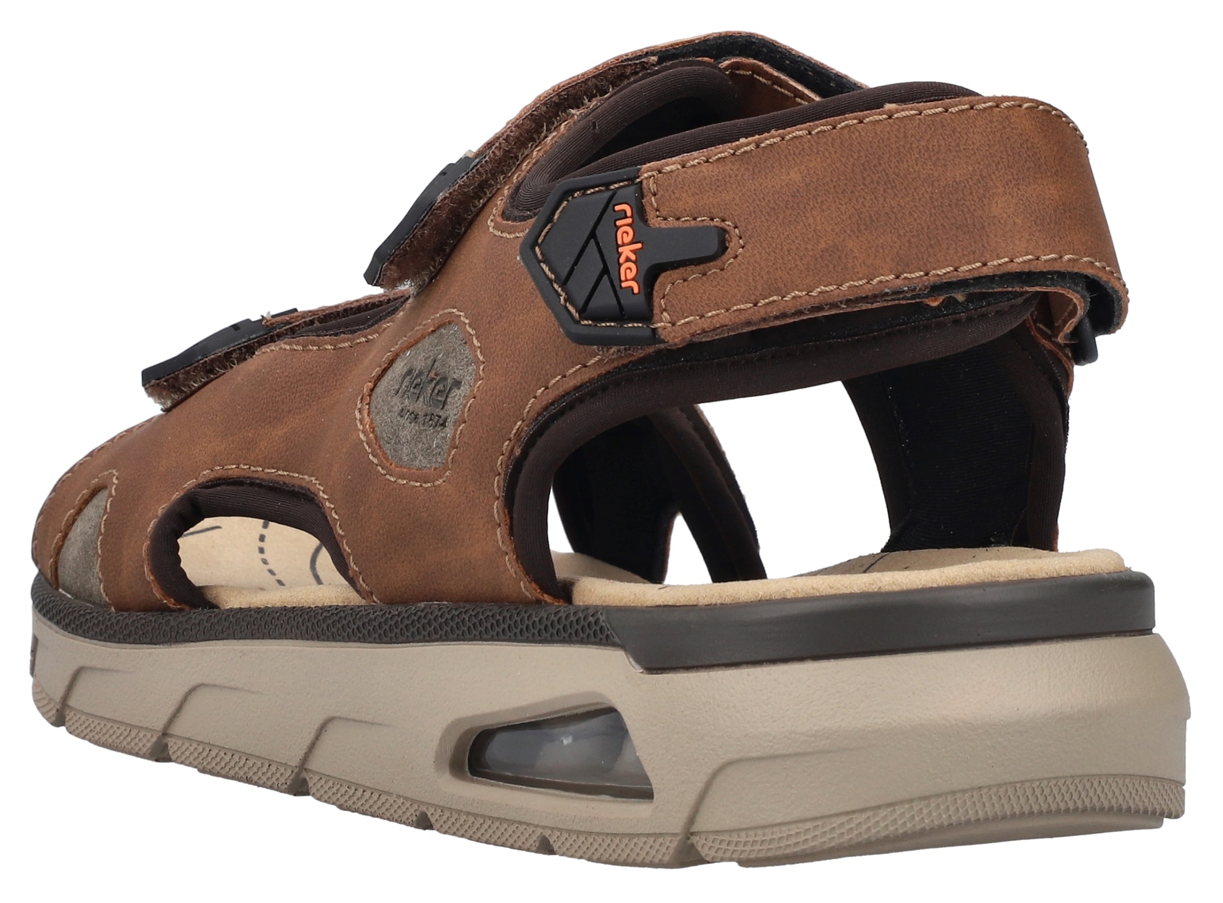 Rieker Sandale, Trekkingsandale, Outdoorsandale, Sommerschuh mit Klettverschlüssen