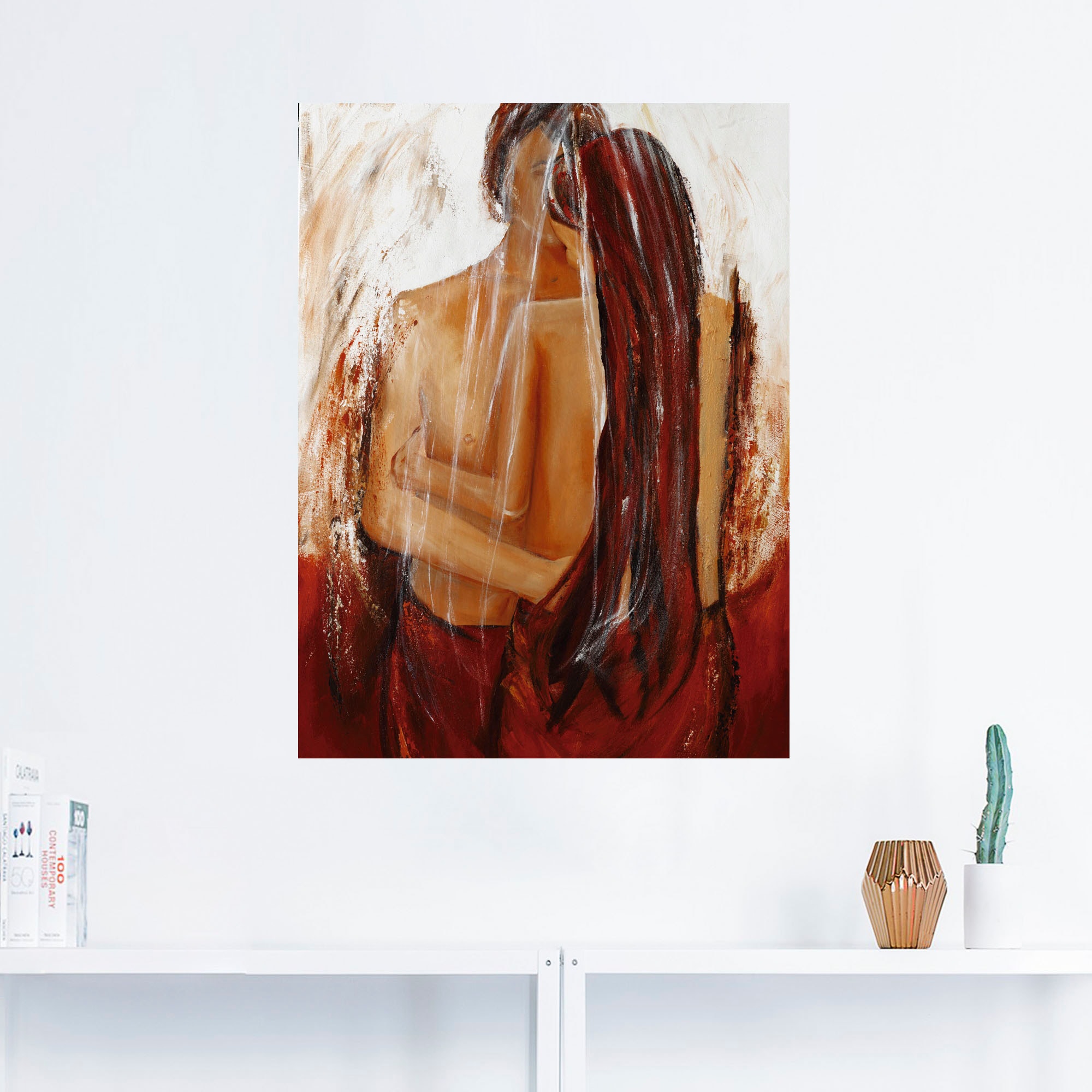 Artland Wandbild »Liebespaar in rot«, Paar, (1 St.), als Leinwandbild, Poster, Wandaufkleber in verschied. Größen