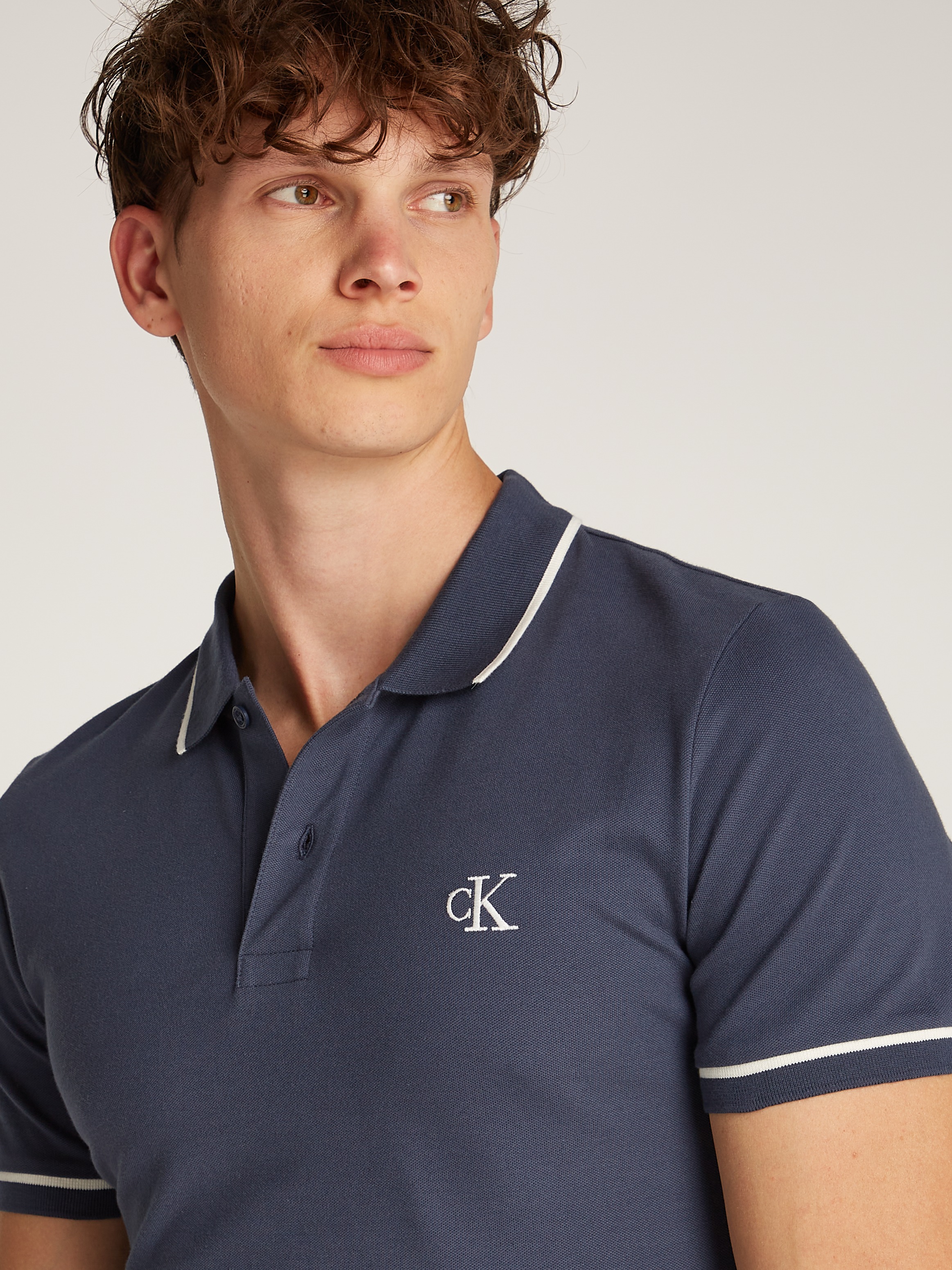 Calvin Klein Jeans Poloshirt "TIPPING SLIM POLO", mit Logomarkenlabel günstig online kaufen