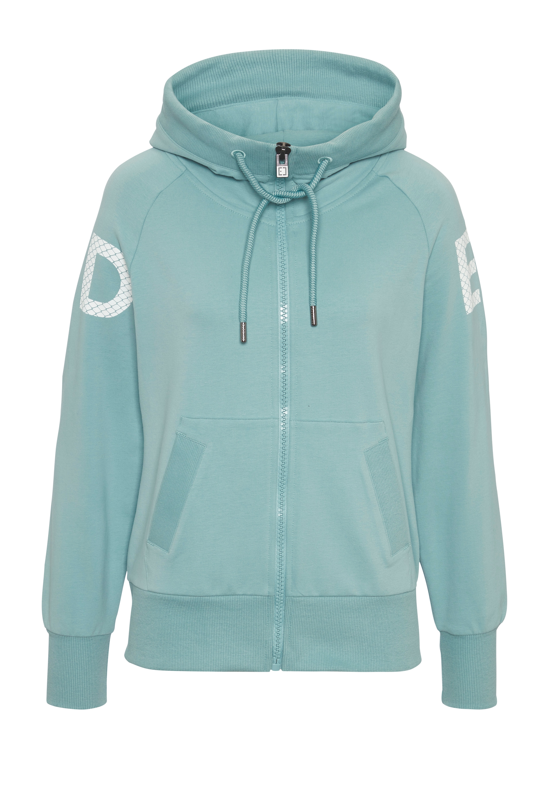 Elbsand Kapuzensweatjacke »Kalea« mit großem Logodruck hinten, bequeme Freizeitjacke mit Taschen