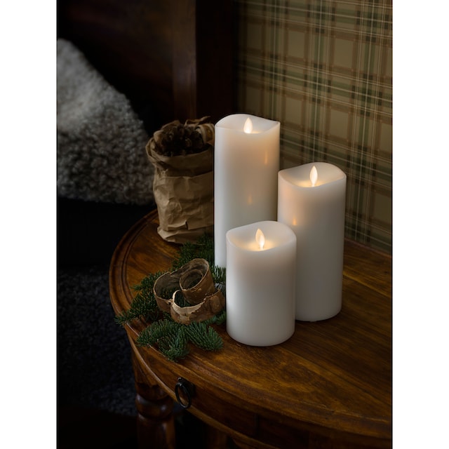 KONSTSMIDE LED-Kerze, Duftkerze, weiß, flackernd, mit Lavendel-Duftpad, Ø 9  cm, H. ca. 13 cm kaufen | BAUR
