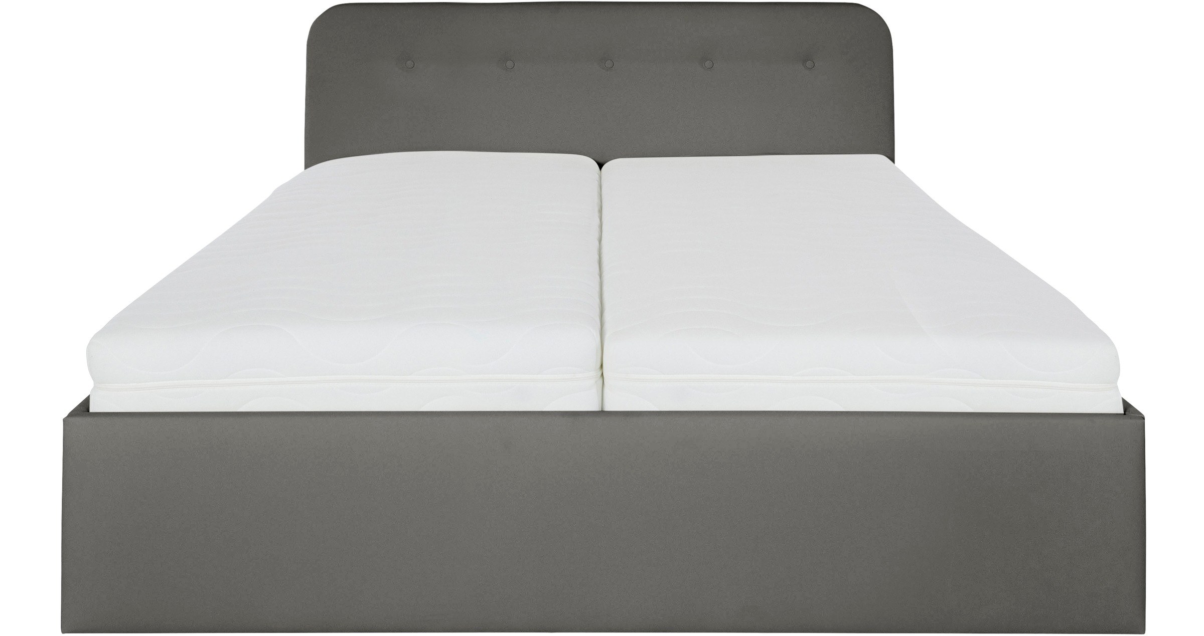 Polsterbett "Rostock", grau, L:210cm, Bezug 100% Polyurethan, Polsterung: Polsterwatte, Material Gestell: gepolsterter Holzwerkstoff, WESTFALIA SCHLAFKOMFORT, Betten, Polsterbett, auch mit Stauraum und Kopfteilverstellung erhältlich 6