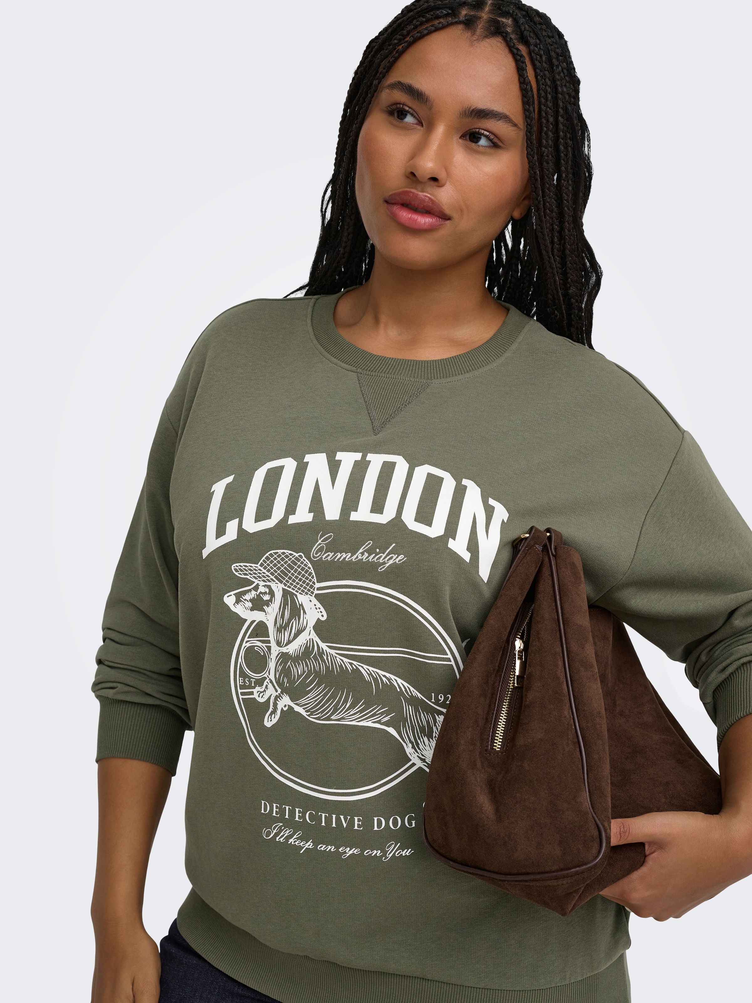 ONLY CARMAKOMA »CARAMELIA LS O-NECK SWEAT JRS«, Baumwollmischung, regular fit
