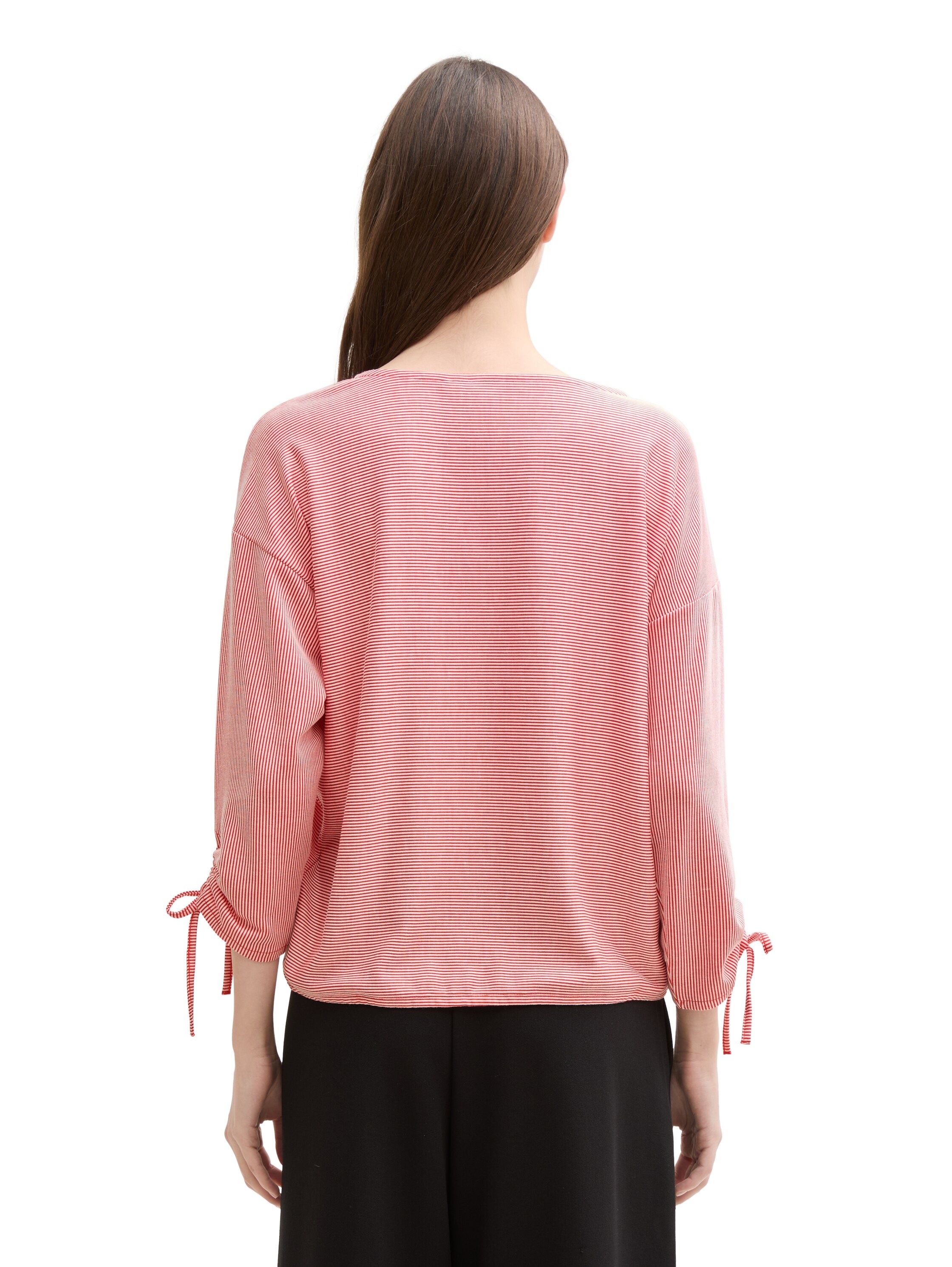TOM TAILOR Denim 3/4-Arm-Shirt, in feiner Rippoptik
