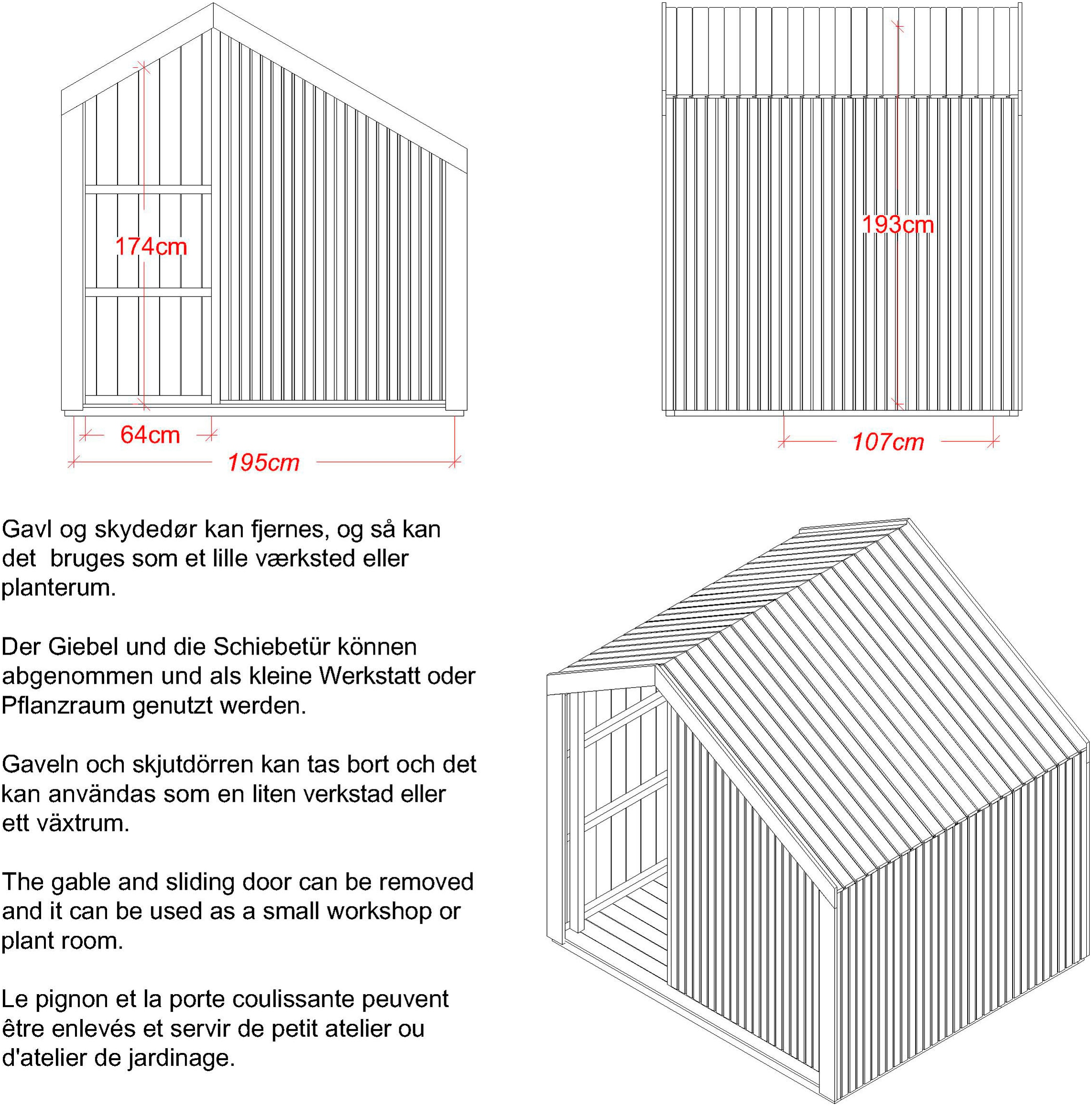 PLUS Spielhaus »Cozy - 184×208 cm mit Sitzbank - unbehandelt«, Made in Europe