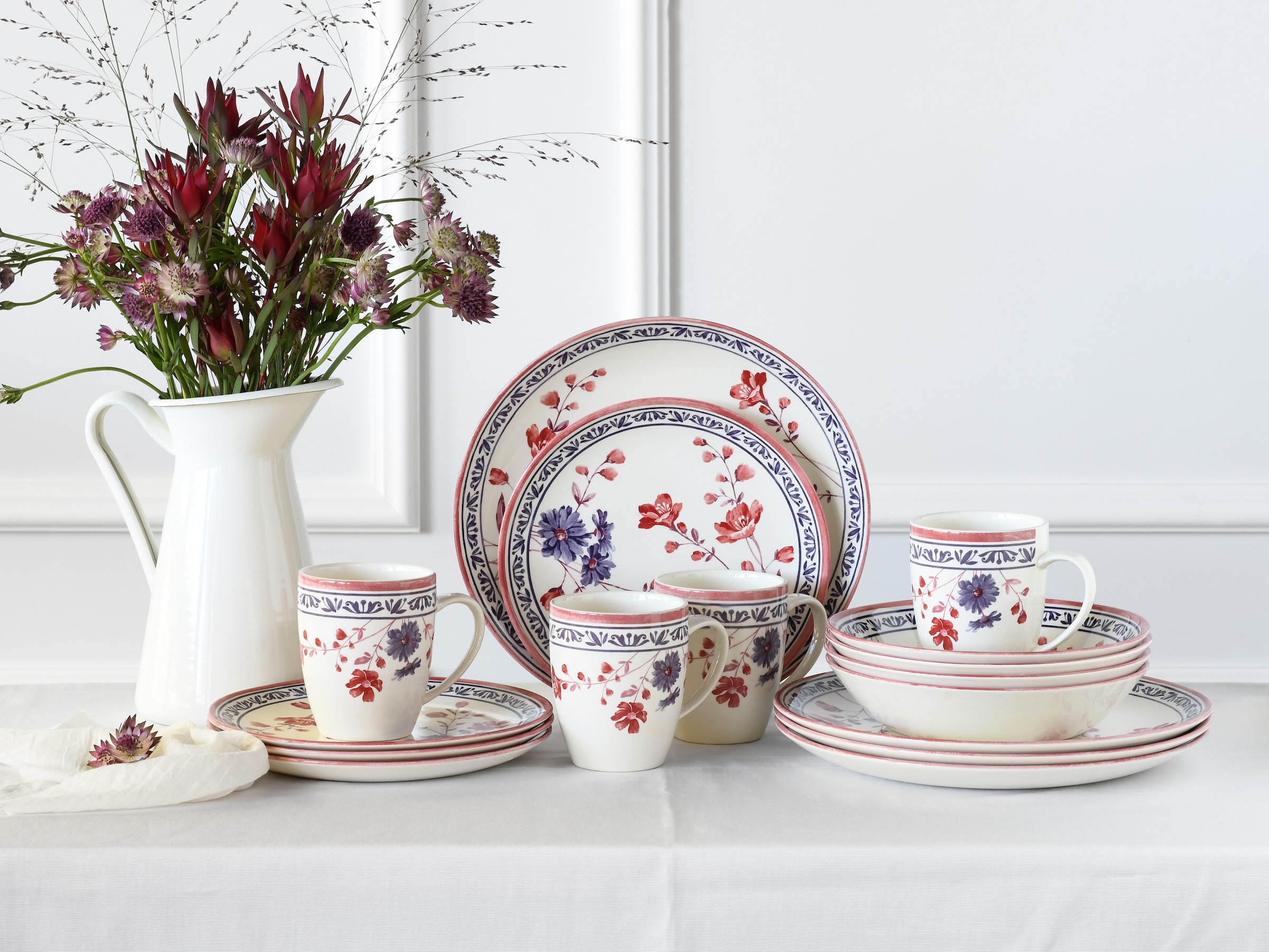 CreaTable Kombiservice »Cottage, Kombi-Service 16-tlg«, (Set, 16 tlg.), Blumenmotive