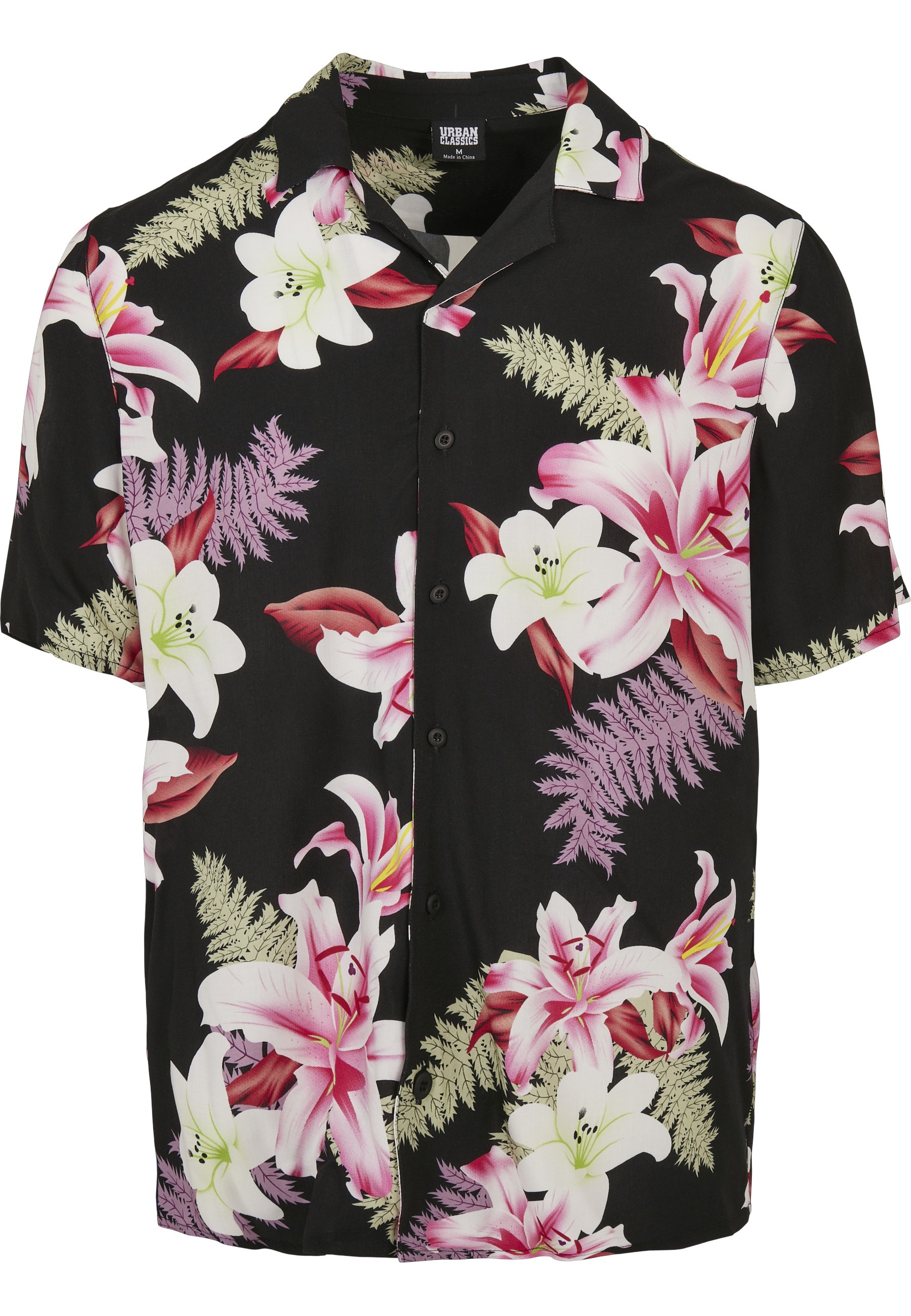 URBAN CLASSICS Kurzarmhemd "Urban Classics Herren Viscose AOP Resort Shirt" 1 Stk.