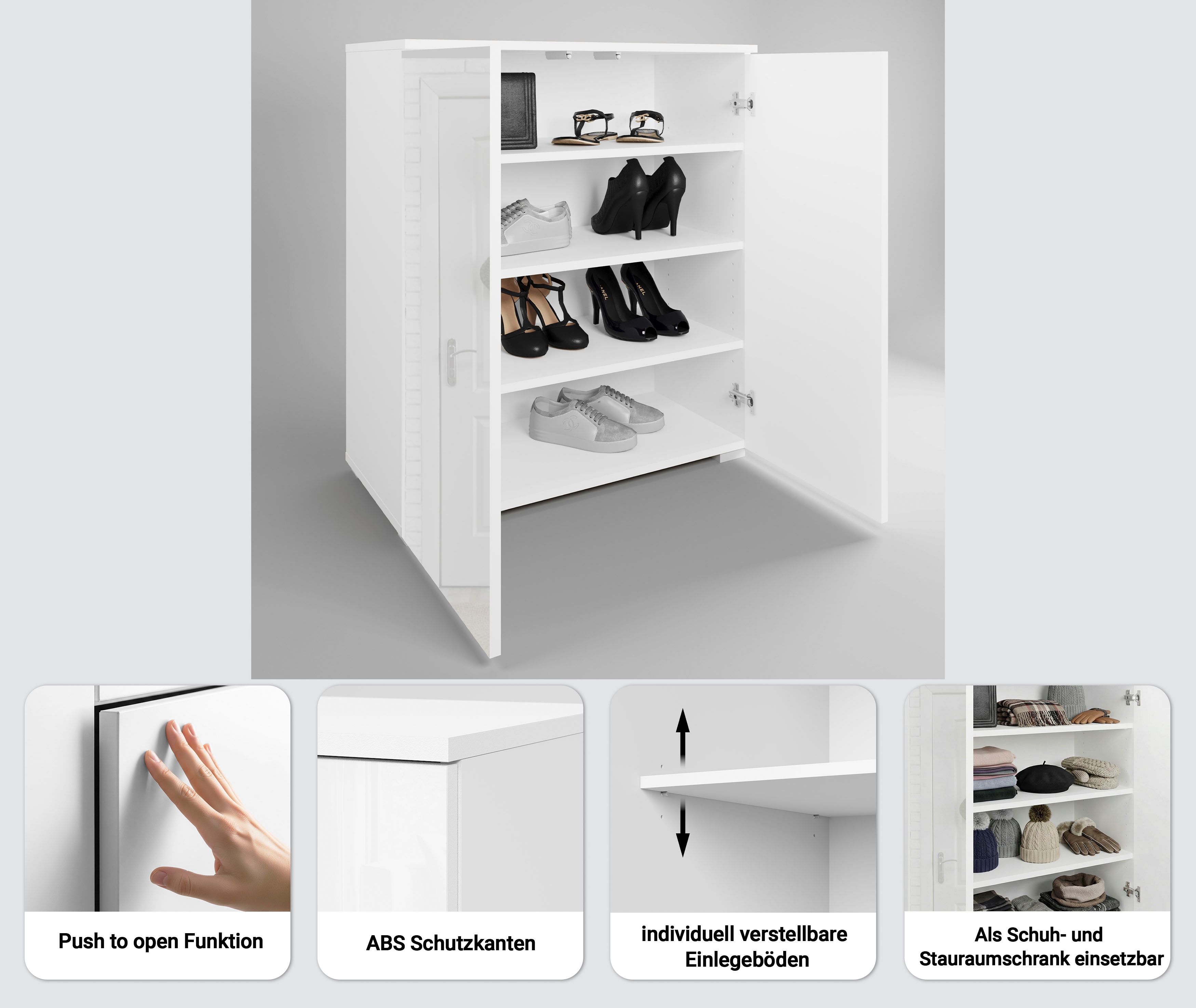 Thumbnail - INOSIGN Schuhkommode "Paris" zwei Türen mit verstellbaren Einlegeböden, Breite 70cm