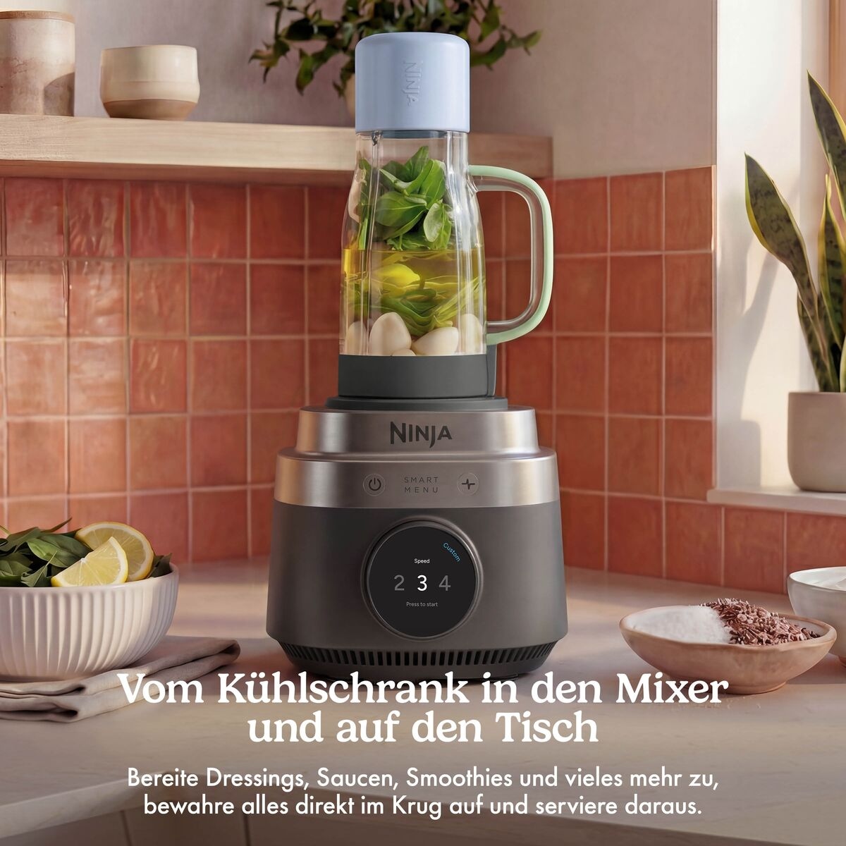 NINJA Standmixer »LB401EUBK Ninja CrushBOSS 3-in-1-Küchensystem« 1200 W mit Food Processor und Becher