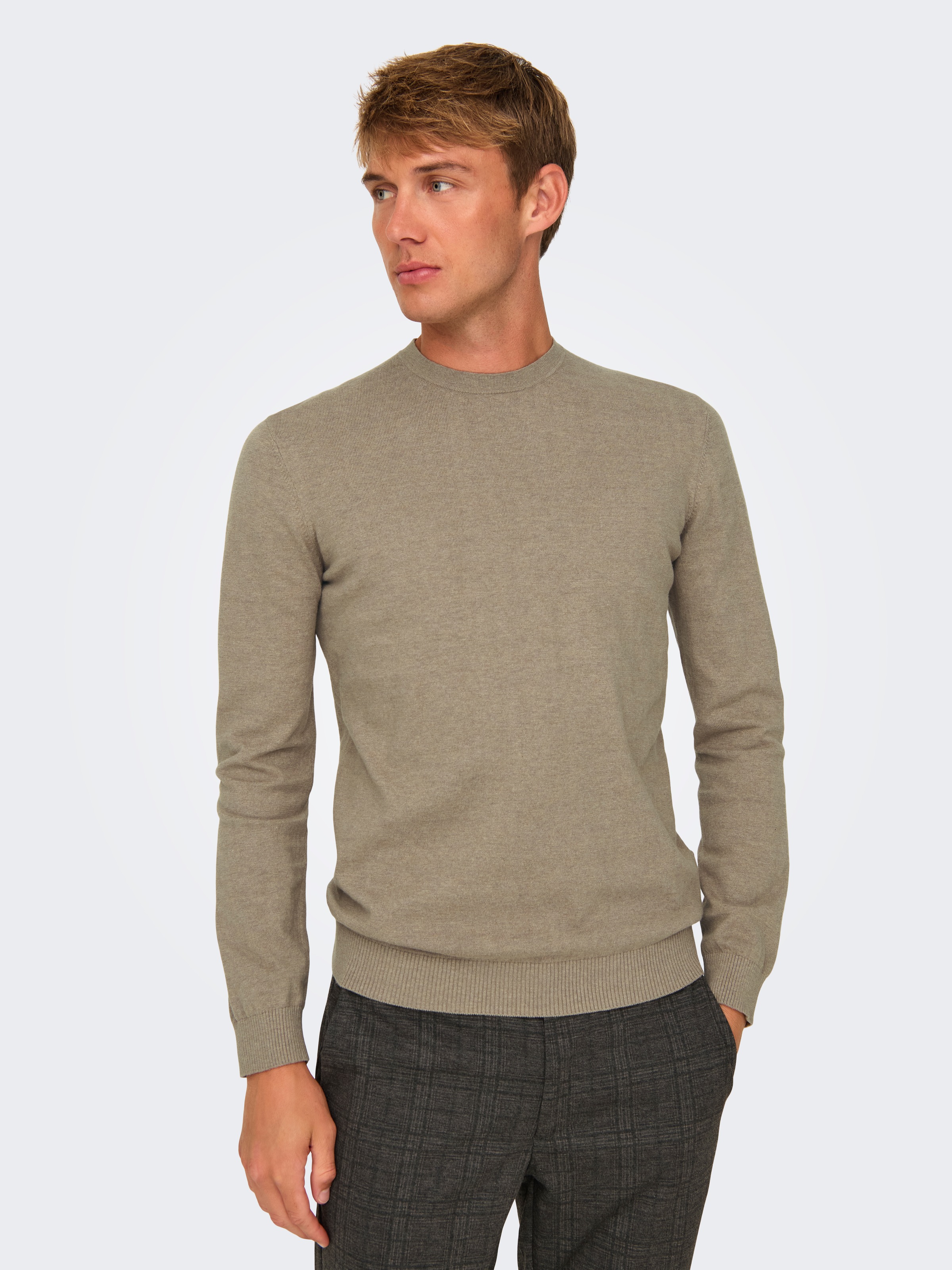 ONLY & SONS Strickpullover "ONSLOUI REG 12 MEL CREW KNIT NOOS" günstig online kaufen