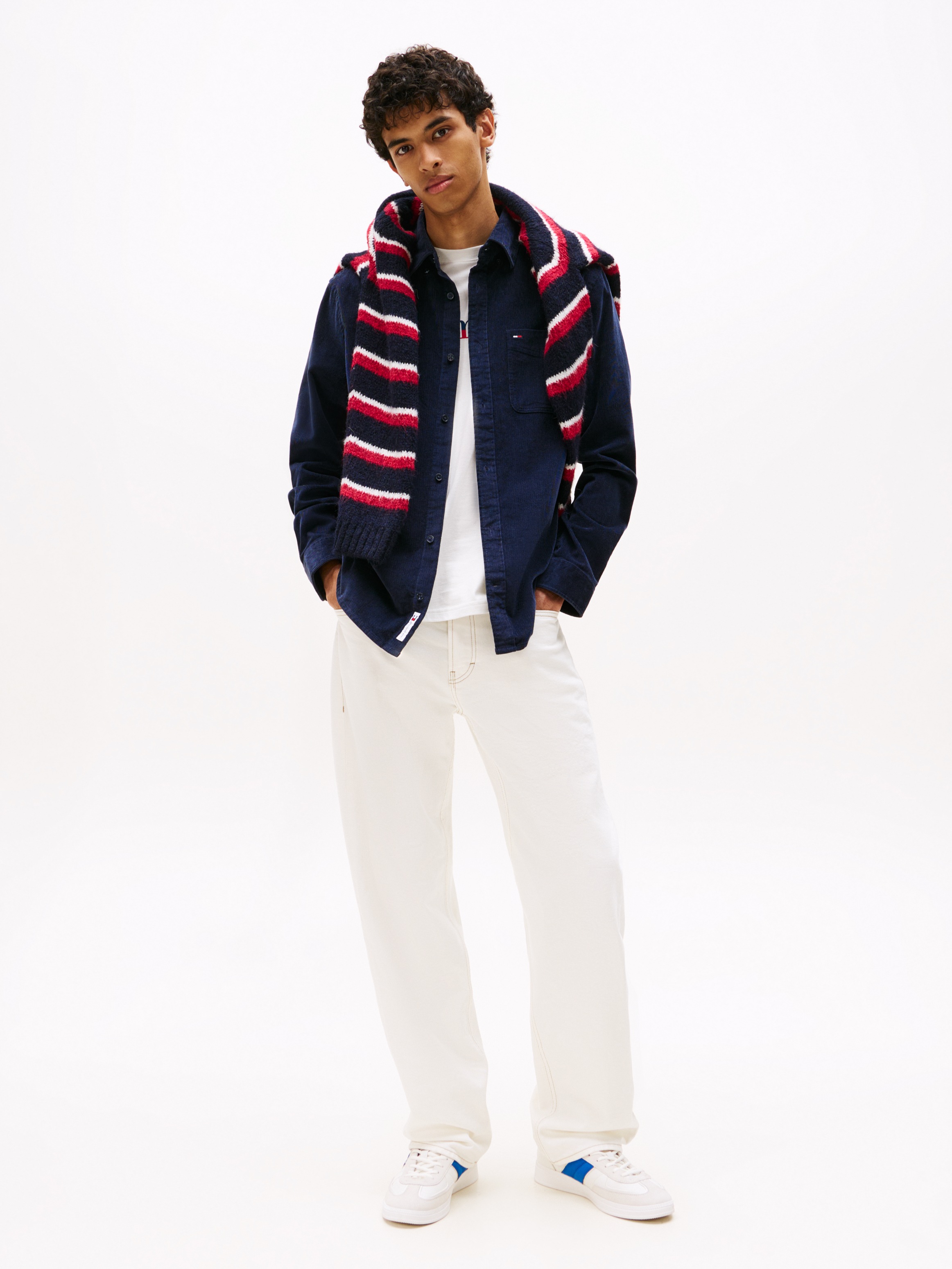 Tommy Jeans Langarmhemd »TJM BABY CORD SHIRT EXT« Cordhemd Regular Fit, Button-down-Kragen