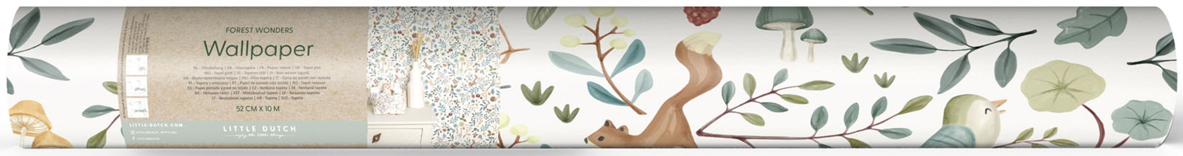 Thumbnail - LITTLE DUTCH Vliestapete "Forest Wonders" neutral glatt 10mx52cm (ca. 5m2)