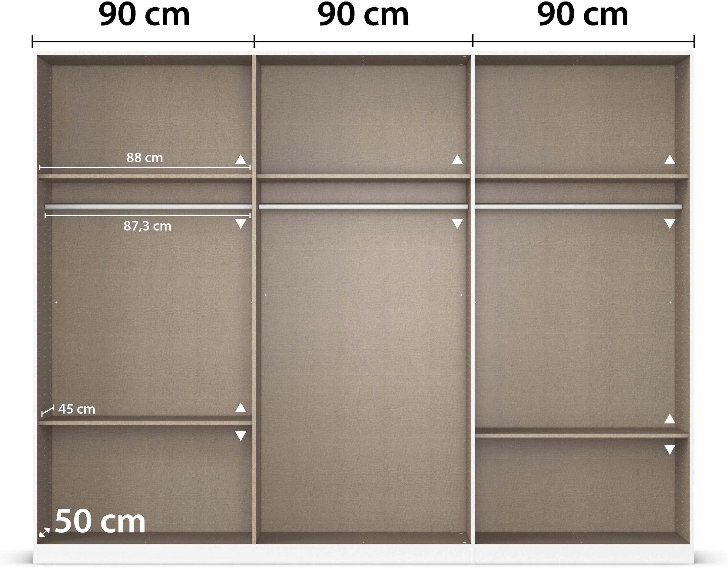 rauch Drehtürenschrank »Kleiderschrank Kleiderschränke Schrank Garderobe AGORDO mit Glasfront«, (in zwei Griff-Farben), durchdachte Innenausstattung, in 6 Breiten und 2 Höhen MADE IN GERMANY