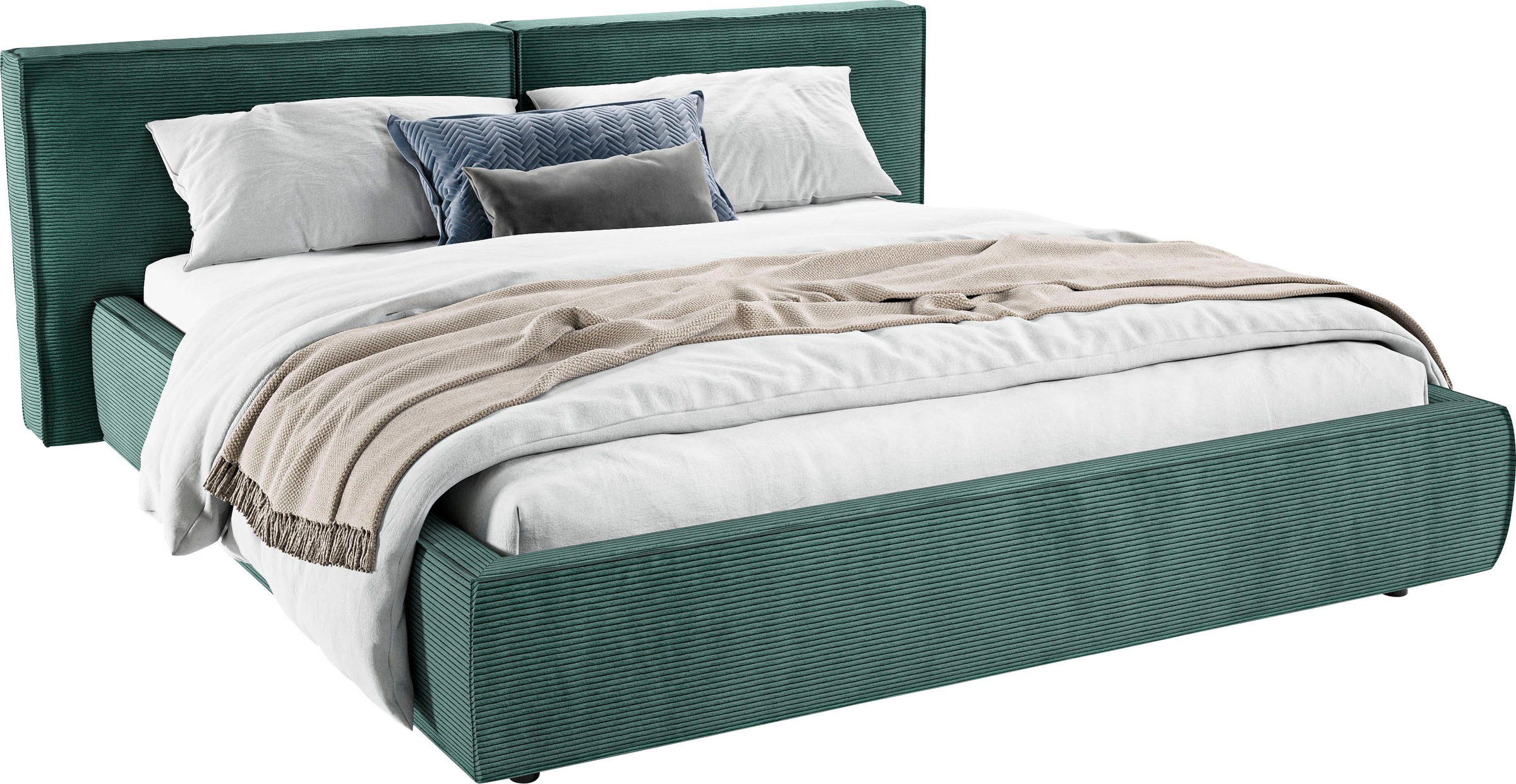 Home affaire Polsterbett "Adrina mit Biesenoptik, Feincord und Luxus-Microf günstig online kaufen