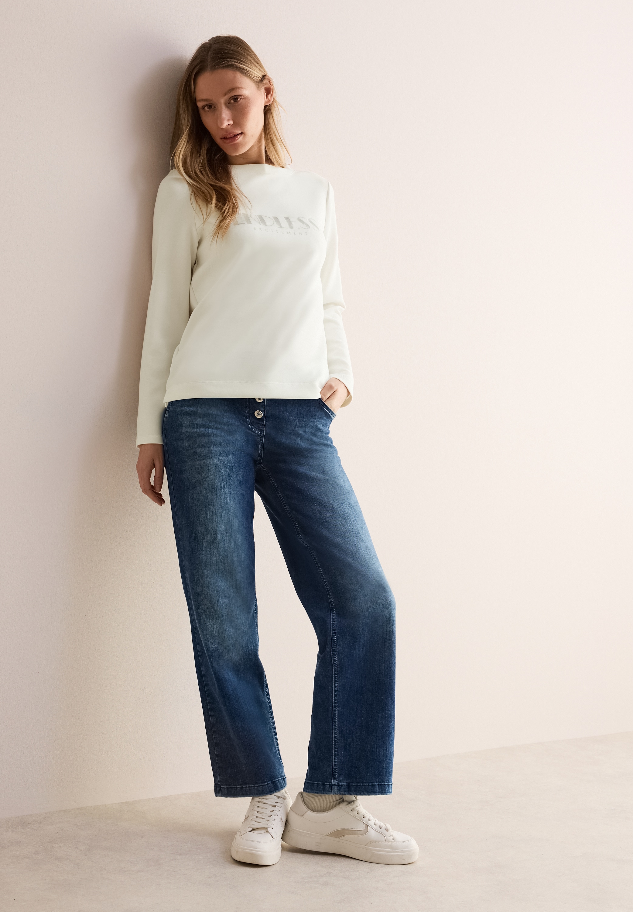 Cecil Langarmshirt, mit U-Boot-Ausschnitt