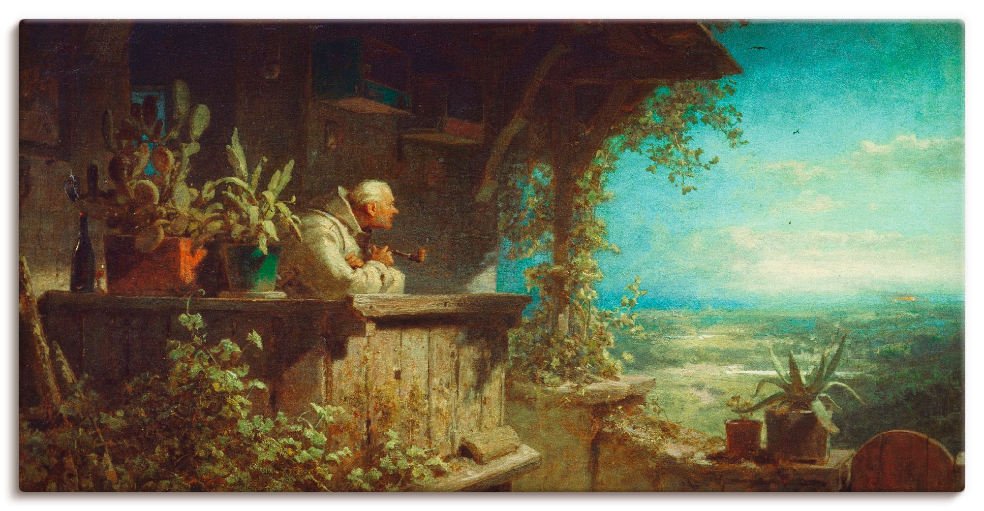 Artland Leinwandbild "Verdächtiger Rauch 1860", Mann, (1 St.), auf Keilrahmen gespannt