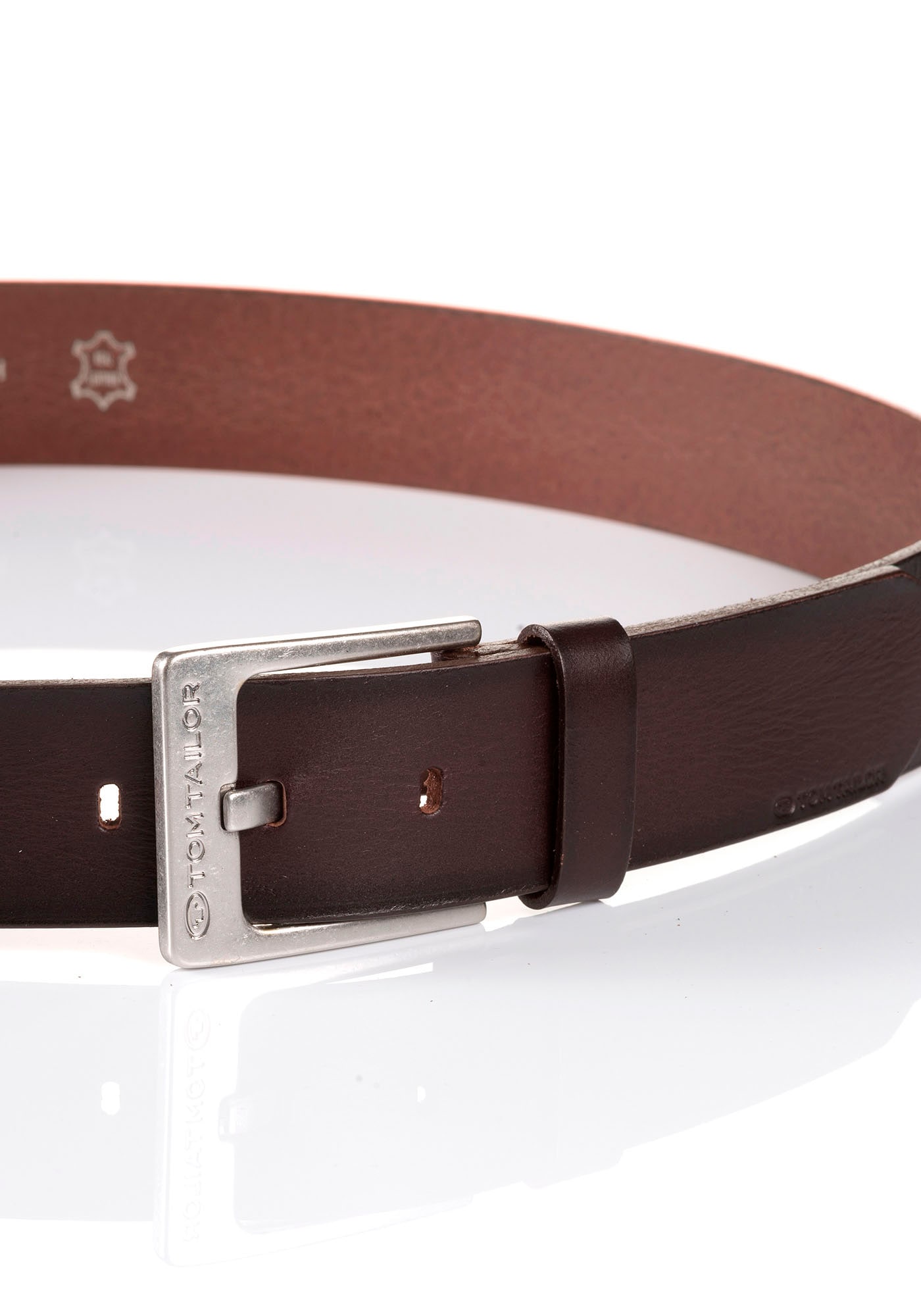 TOM TAILOR Ledergürtel »TTCALVINPLUS«, 4 cm breiter Herrengürtel, Casual und Jeans Look