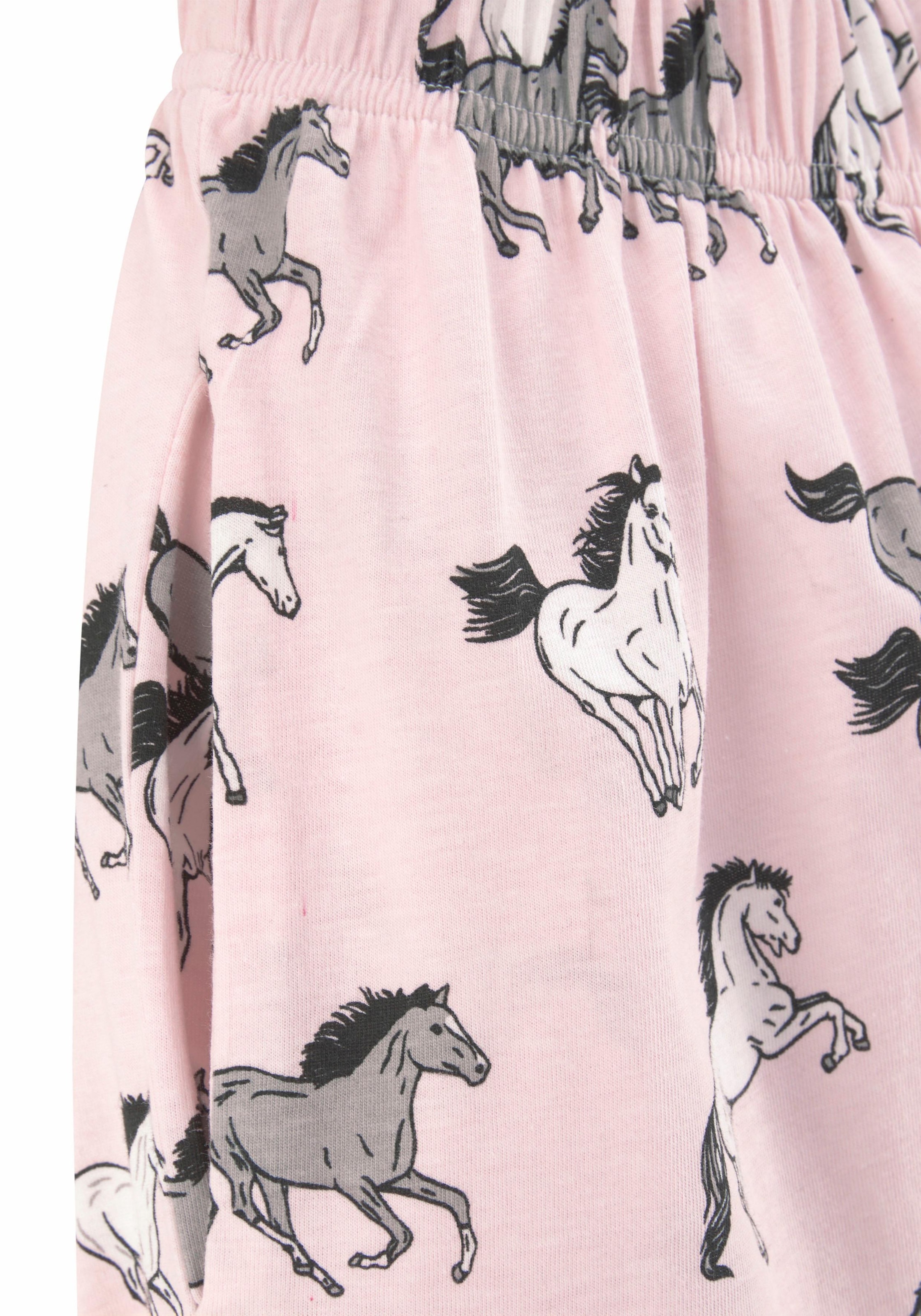 petite fleur Pyjama, (2 tlg., 1 Stück), in langer Form mit Pferde Print