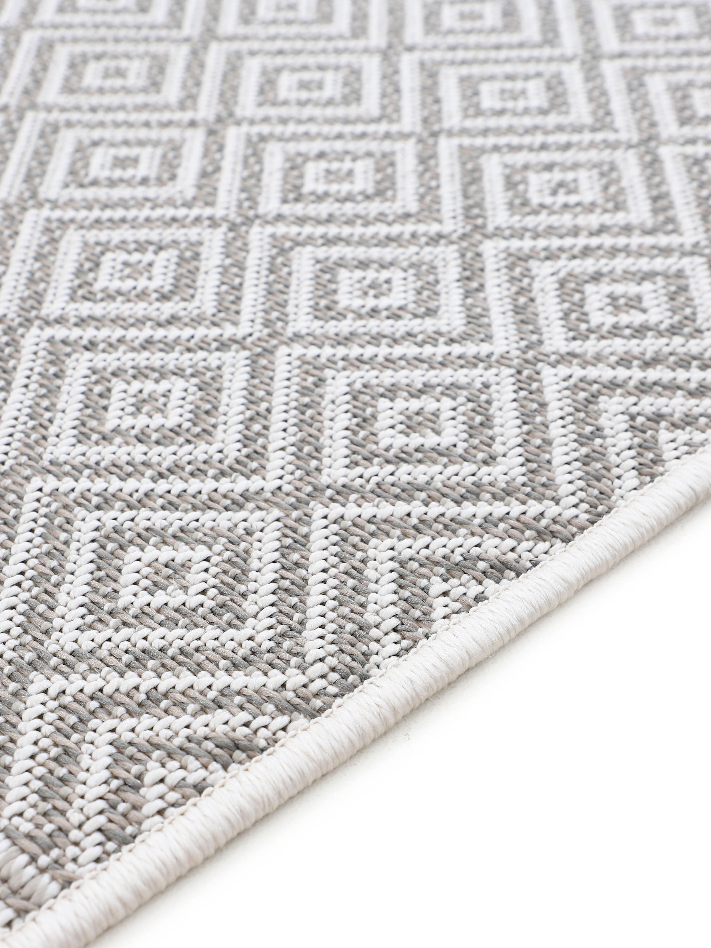 carpetfine Teppich »Boho 103«, rechteckig, 4 mm Höhe, robustes Flachgewebe, Sisal Optik, UV-beständig, Außenbereich