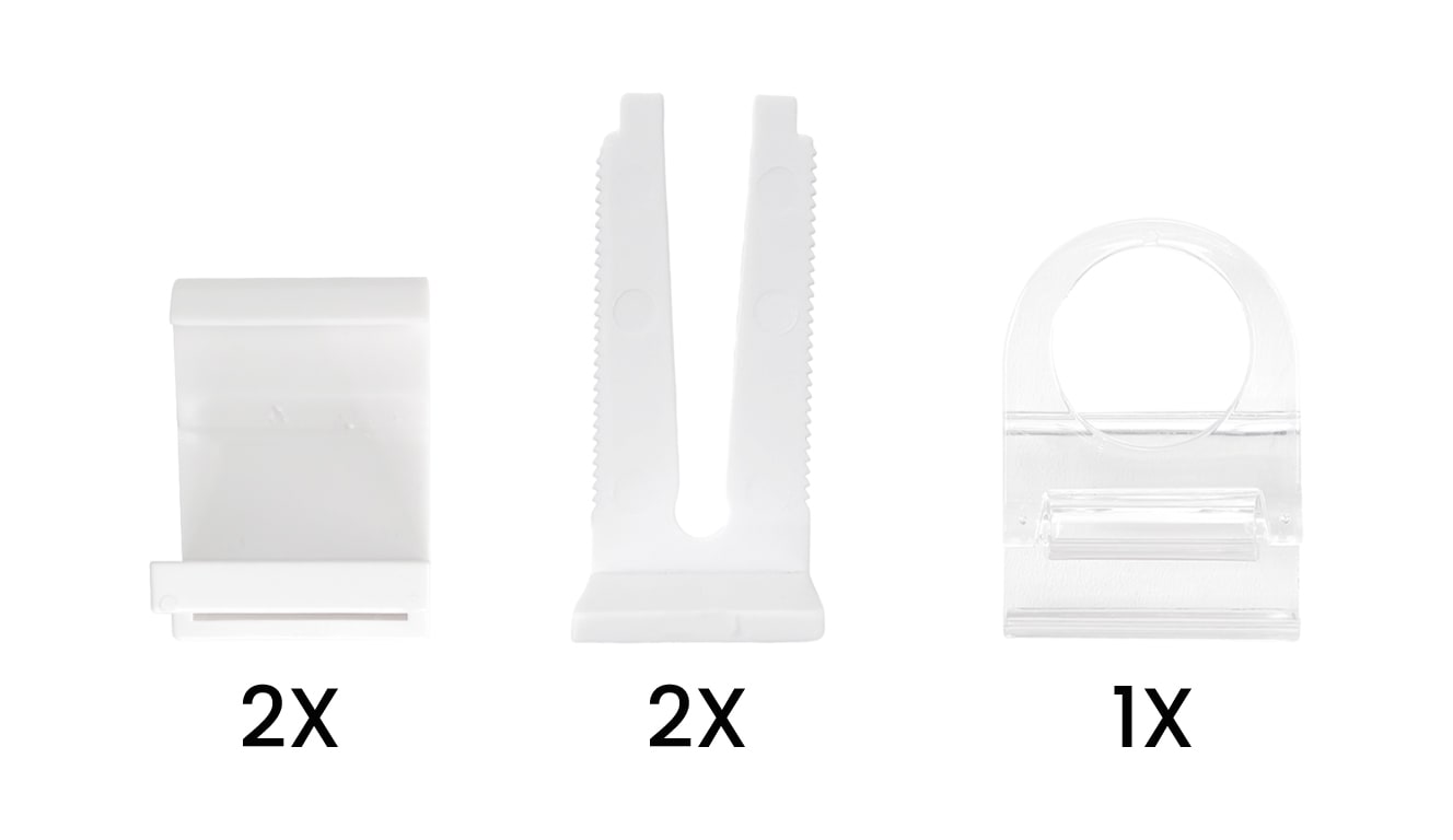 Zubehör-Set OTTO HOME, B:2cm H:2,5cmweiß, Kunststoff, Sichtschutzbefestigungen, "für Plissee LORRI", Klemmträger Montage-Zubehör-Set für Plissee LORRI