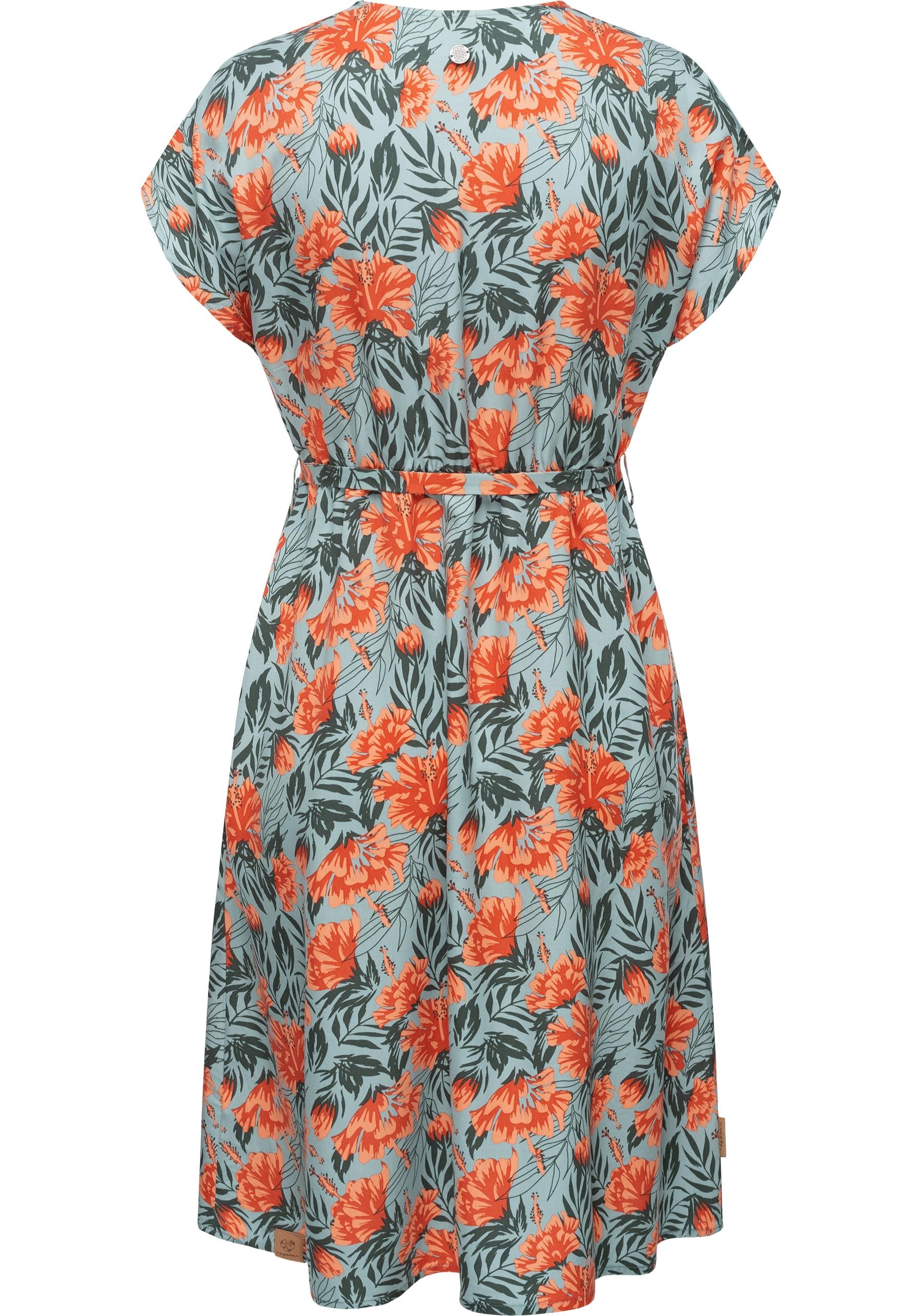 Ragwear Jerseykleid »Selyma Organic«, stylisches Shirtkleid mit V-Ausschnitt und Bindegürtel