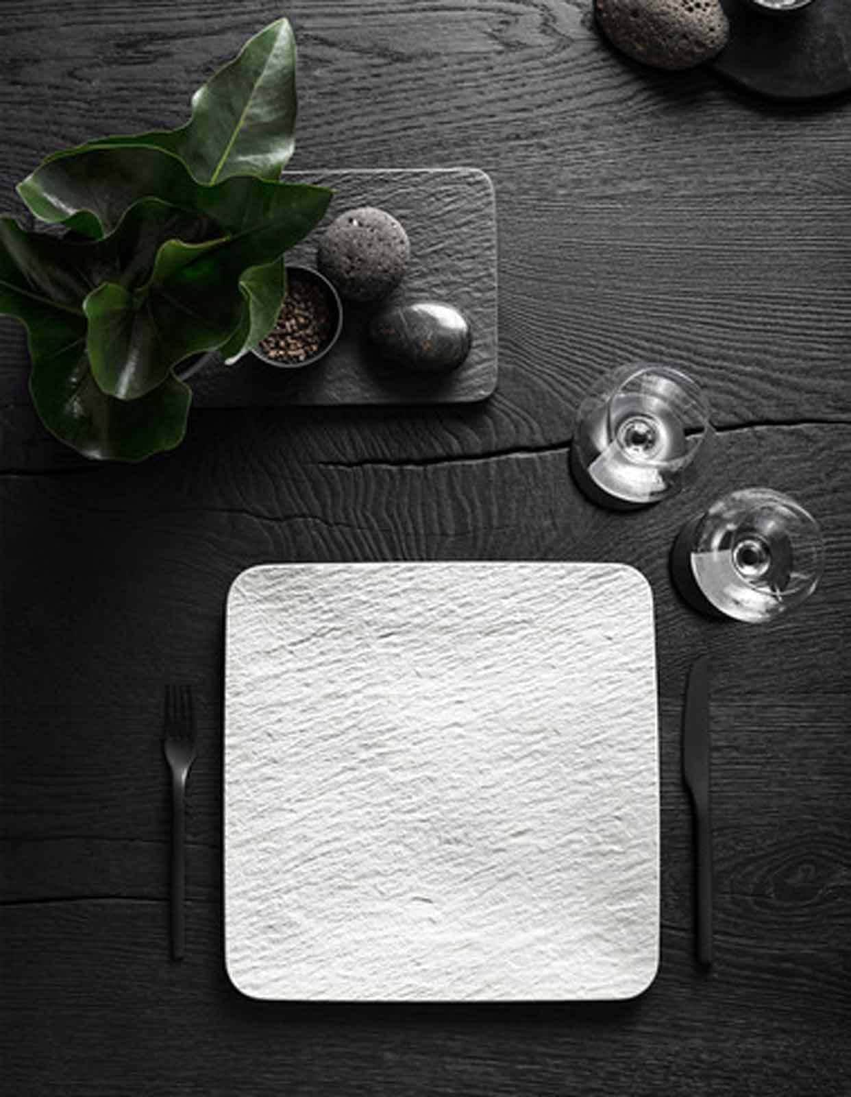 Villeroy & Boch Servierplatte »Servierplatten Manufacture Rock 2er Set weiß«