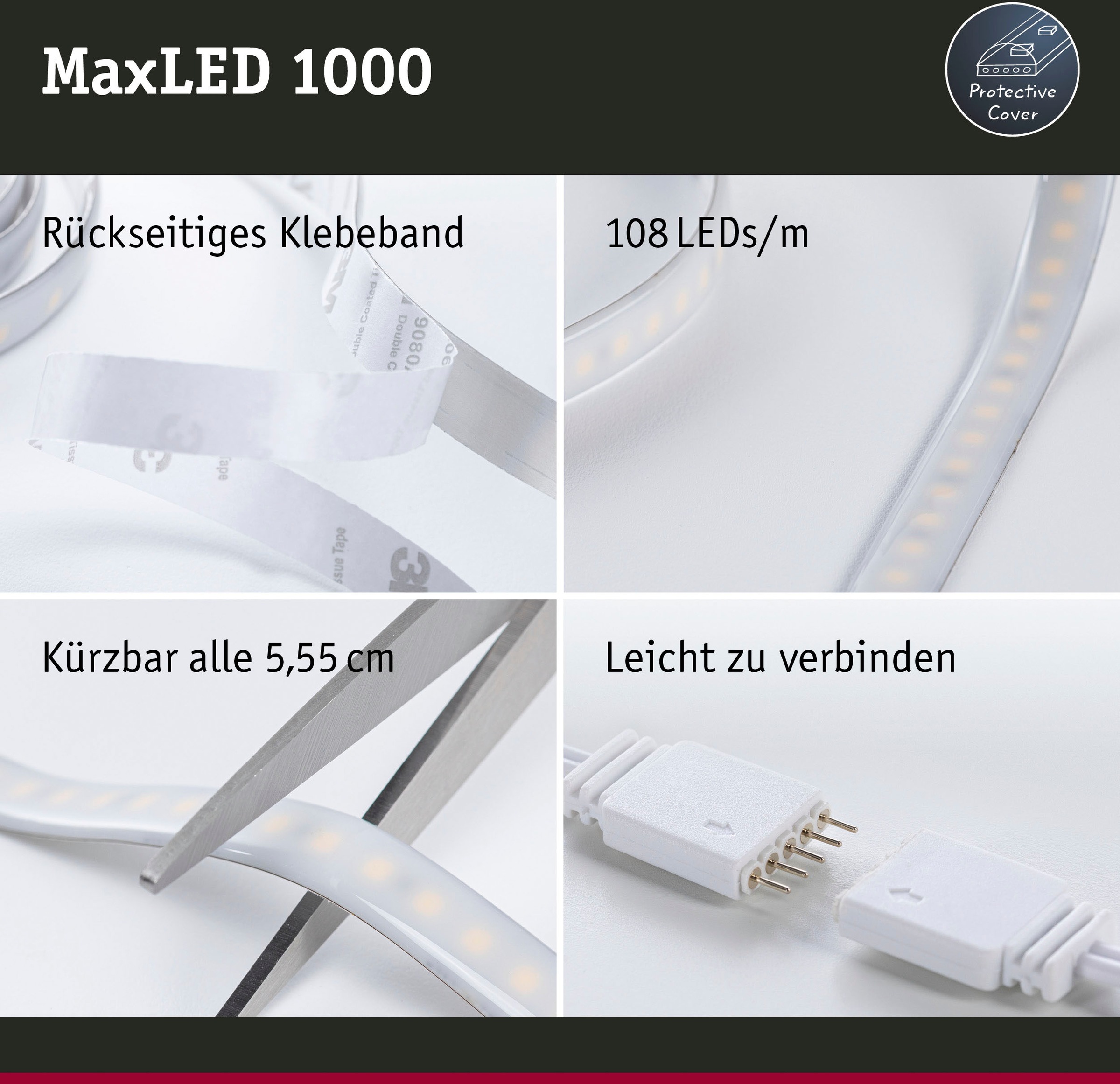 2700-6500K Tunable IP44 24V bestellen 1000 White | »MaxLED Cover Paulmann St.-flammig, BAUR 1 27W Stripe Silber«, LED-Streifen 2,5m