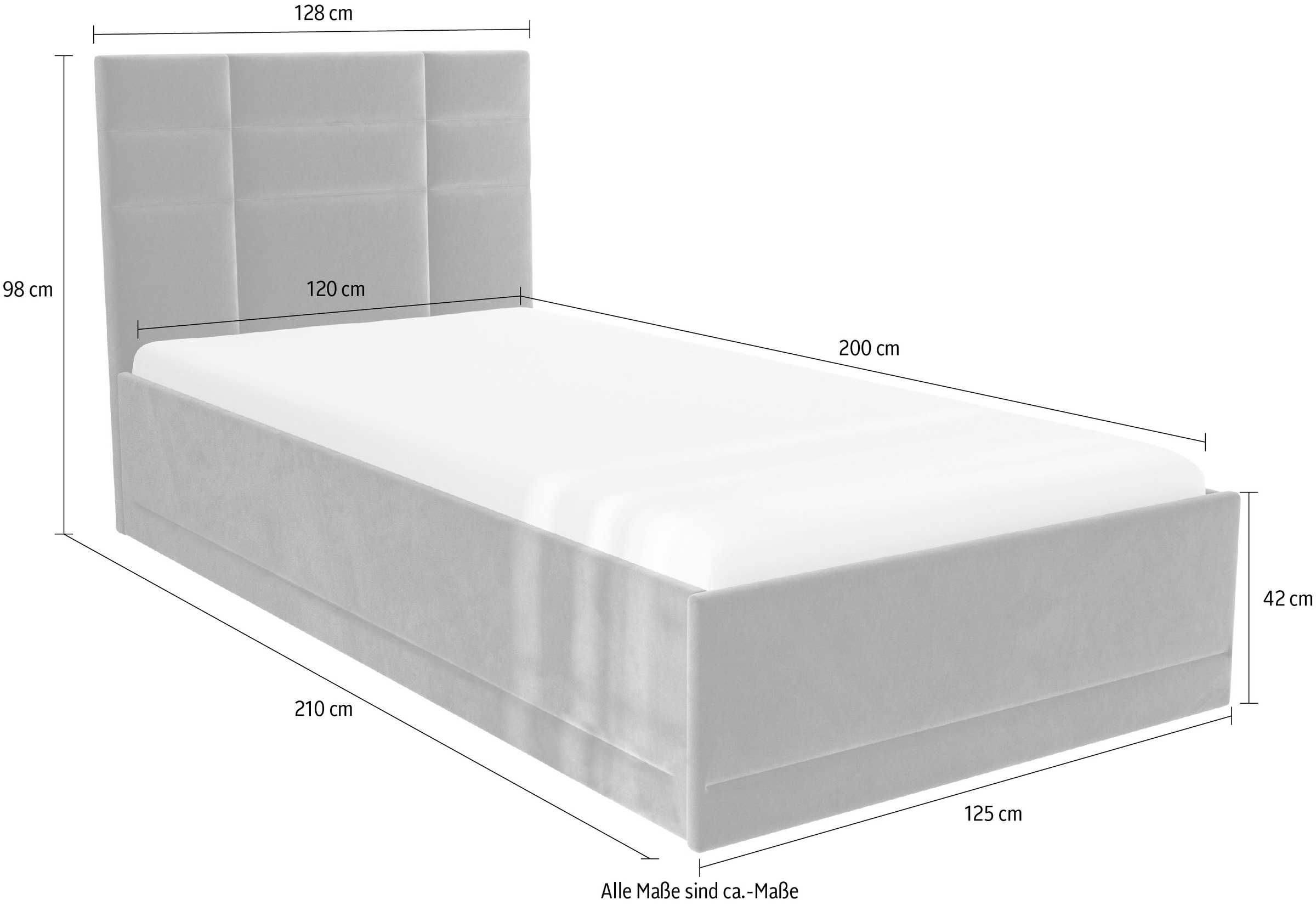 Westfalia Schlafkomfort Polsterbett »Prag« 3 Matraztenarten wählbar, mit und ohne Bettkasten