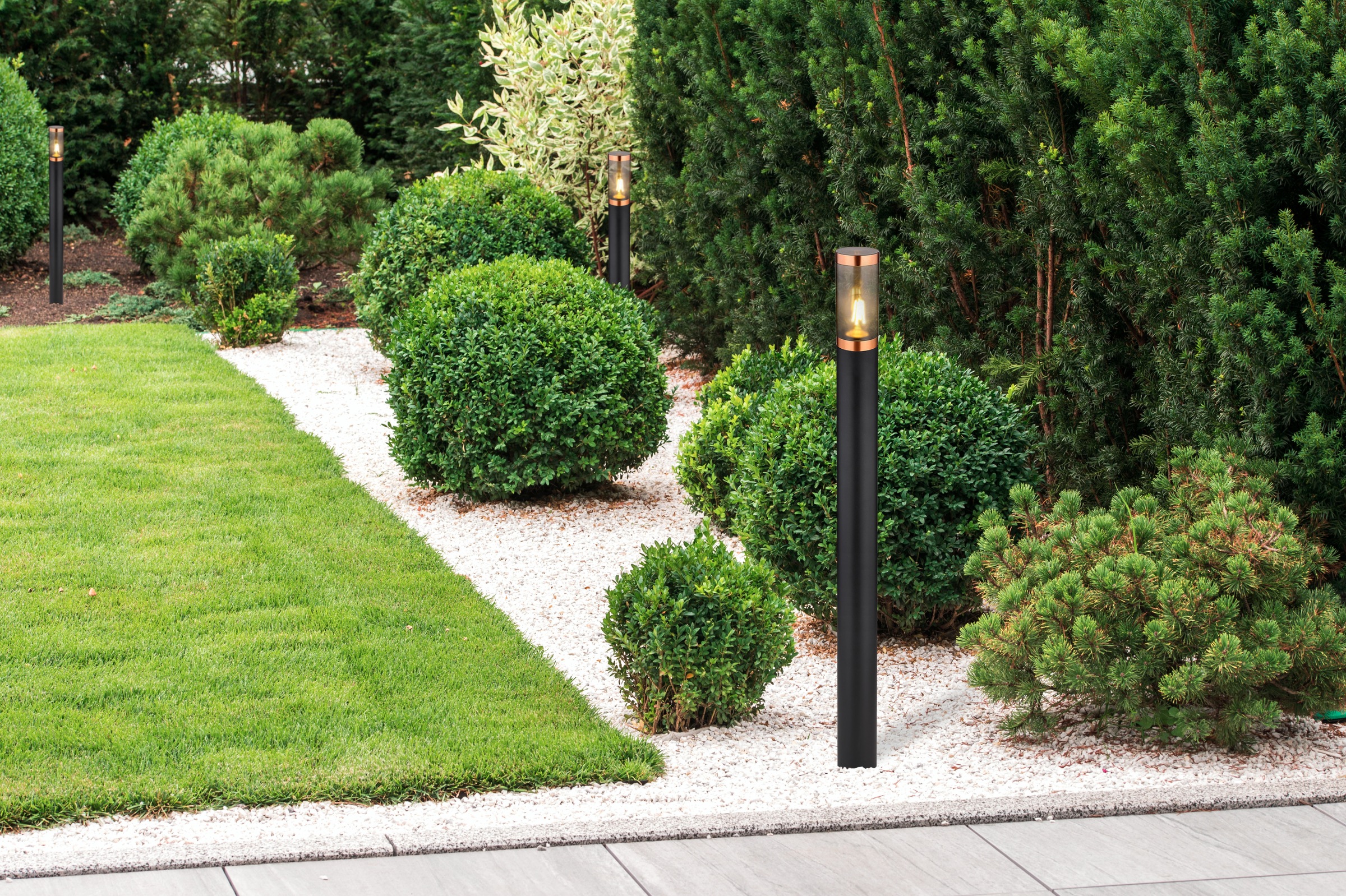 GLOBO LIGHTING Außen-Stehlampe »BOSTON« E27 1 Stk. Außenleuchte für Garten & Einfahrt Edelstahl