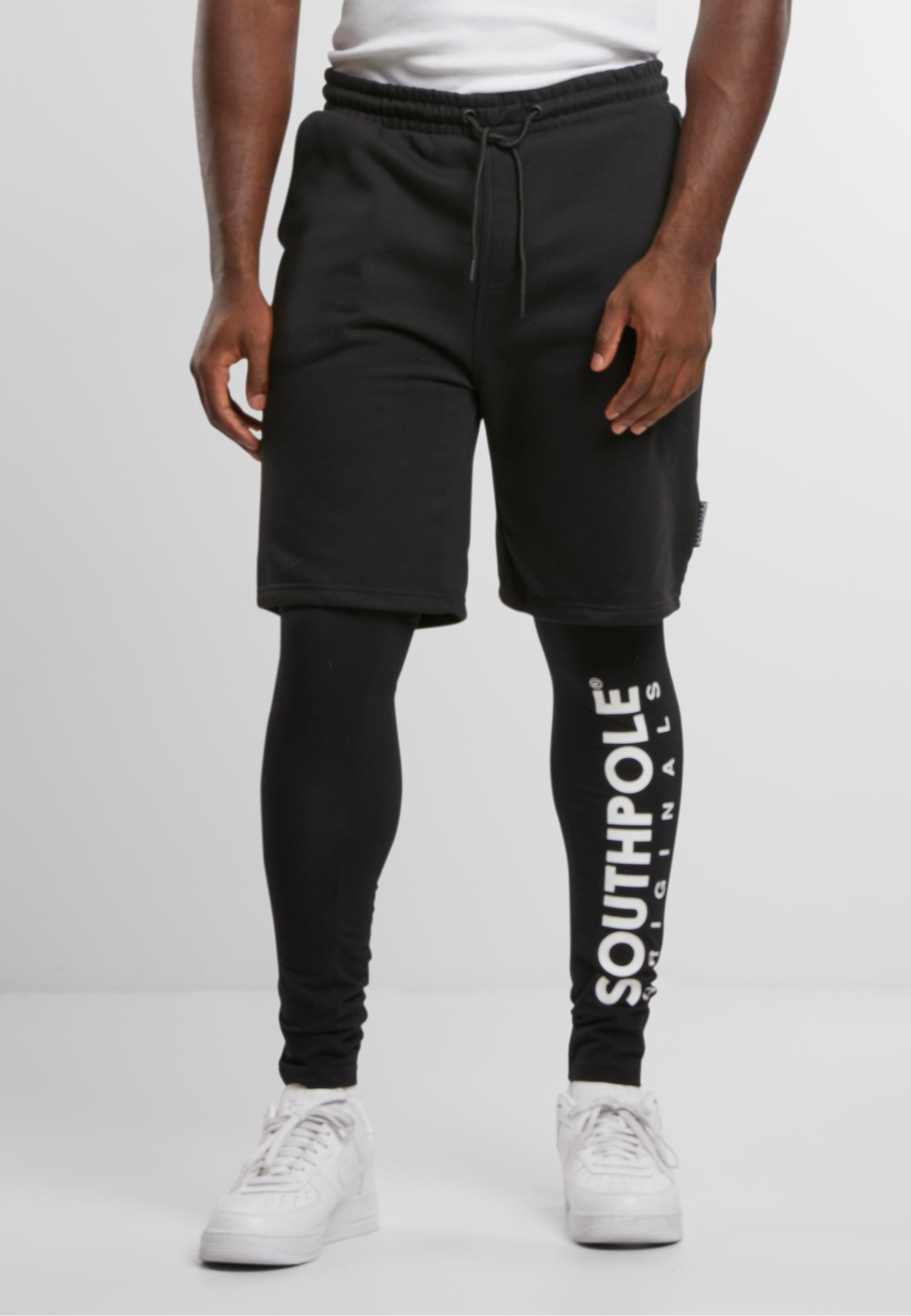 Southpole Stoffhose »Southpole Herren Southpole Fleece Shorts with Leggings«, (1 tlg.)