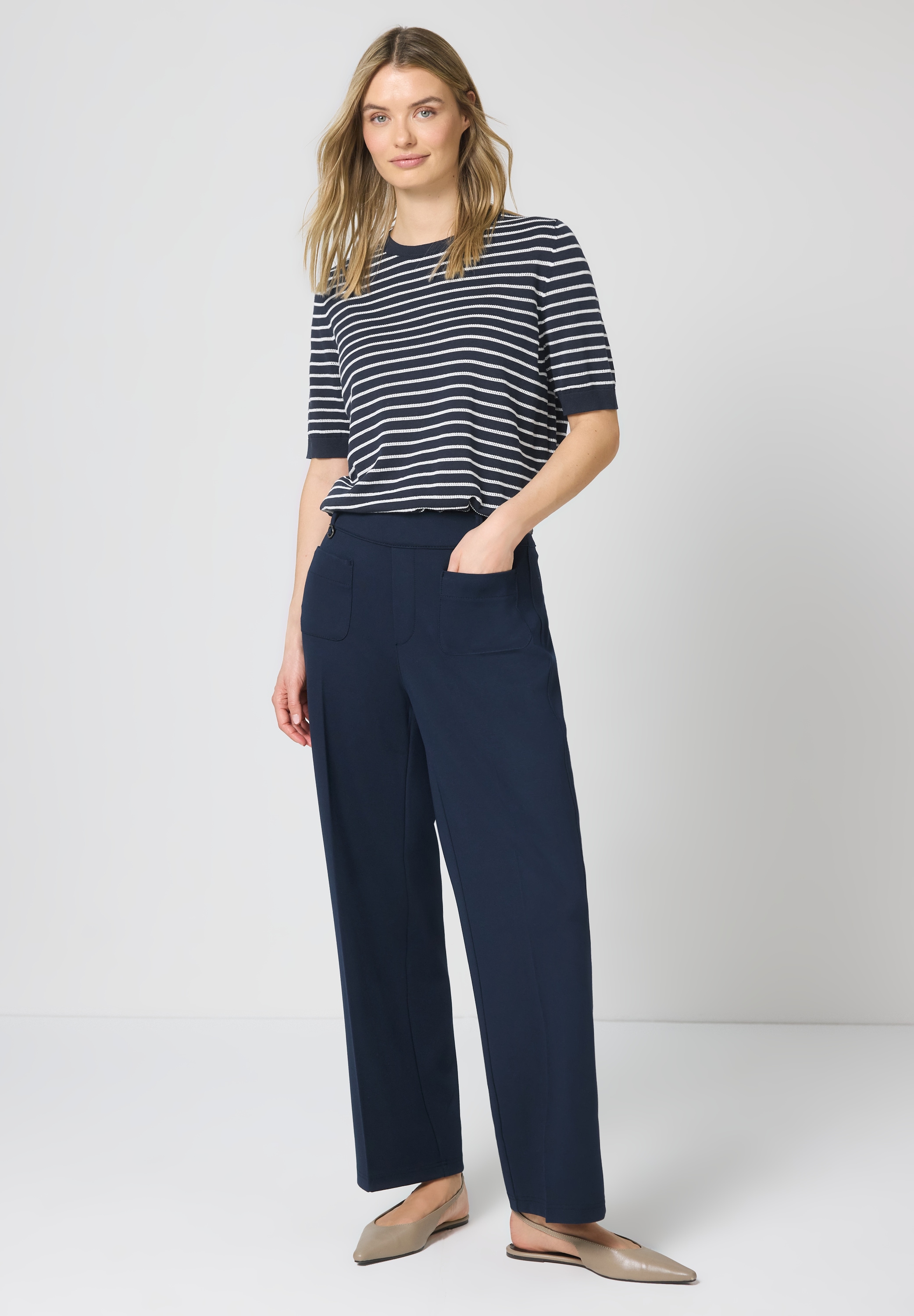 STREET ONE Kurzarmpullover Rundhalsausschnitt