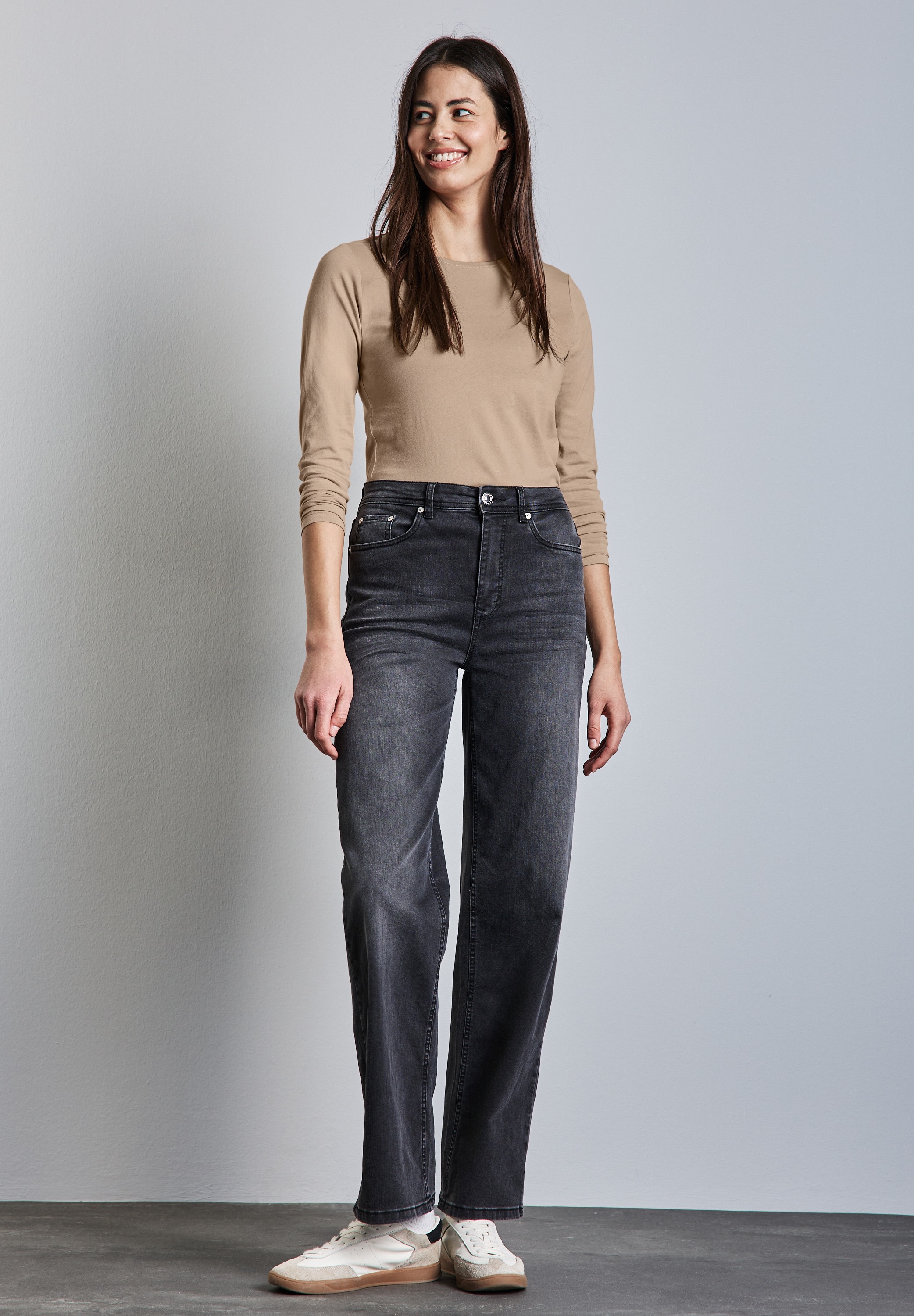 STREET ONE Langarmshirt, aus reiner Baumwolle