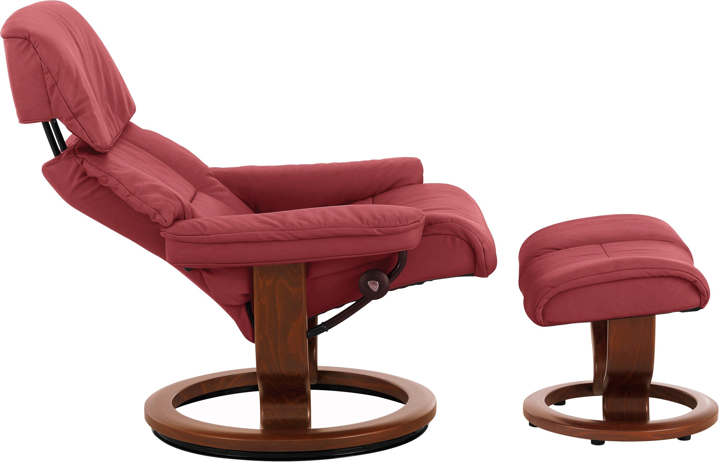 Stressless® Relaxsessel »Ruby«, (Set, Relaxsessel mit Hocker), mit Classic Base, Größe S, Gestell Eiche, Wenge, Braun & Schwarz