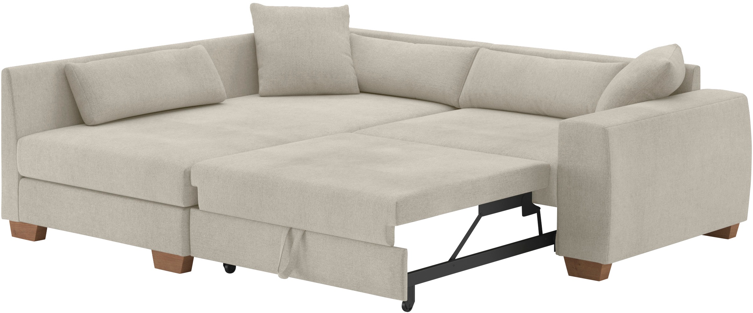 Mr. Couch Ecksofa »Helena L-Form, bis 140 kg belastbar«, mit Taschenfederkern, wahlweise mit Bettfunktion