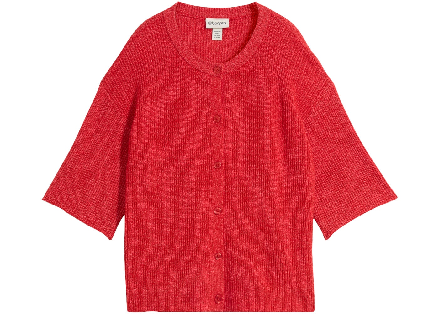 bonprix Strickjacke mit Knopfleiste, Oversize-Passform, Halbarm, im Casual-Stil