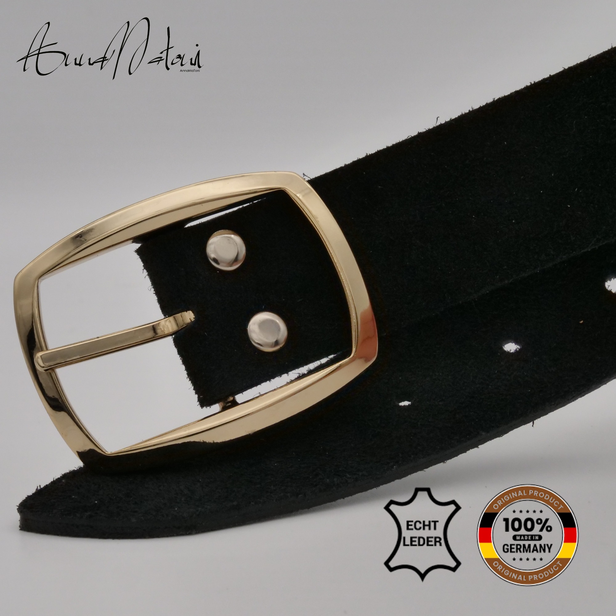 Thumbnail - AnnaMatoni Ledergürtel "AnnaMatoni Damen Ledergürtel in hochwertigem Velour Leder 3,5cm"